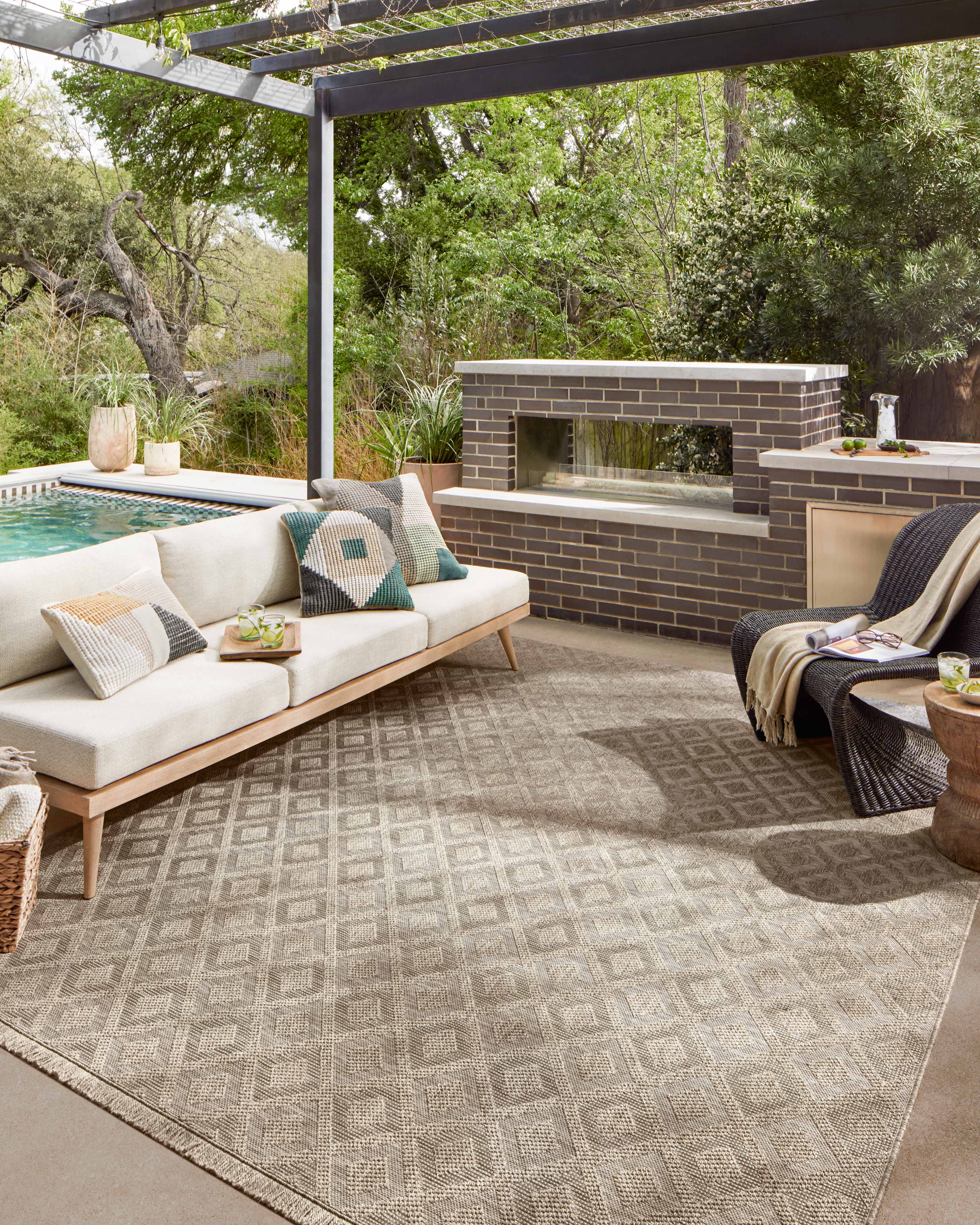 Loloi Dawn Natural Rug No.3 RUGS - synthetic Loloi 18" x 18"