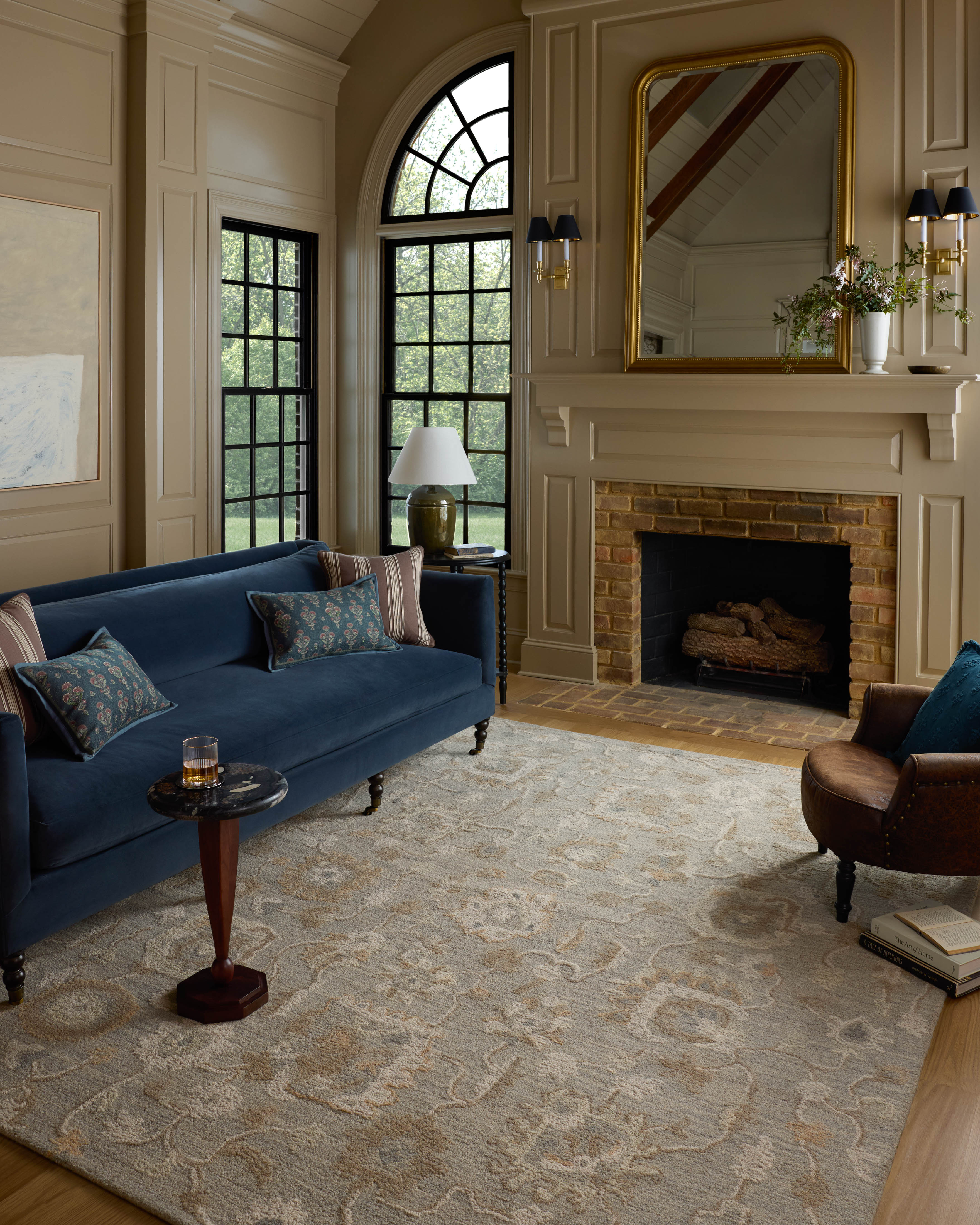 Chris Loves Julia x Loloi Dorothea Stone / Multi Rug RUGS - wool Loloi