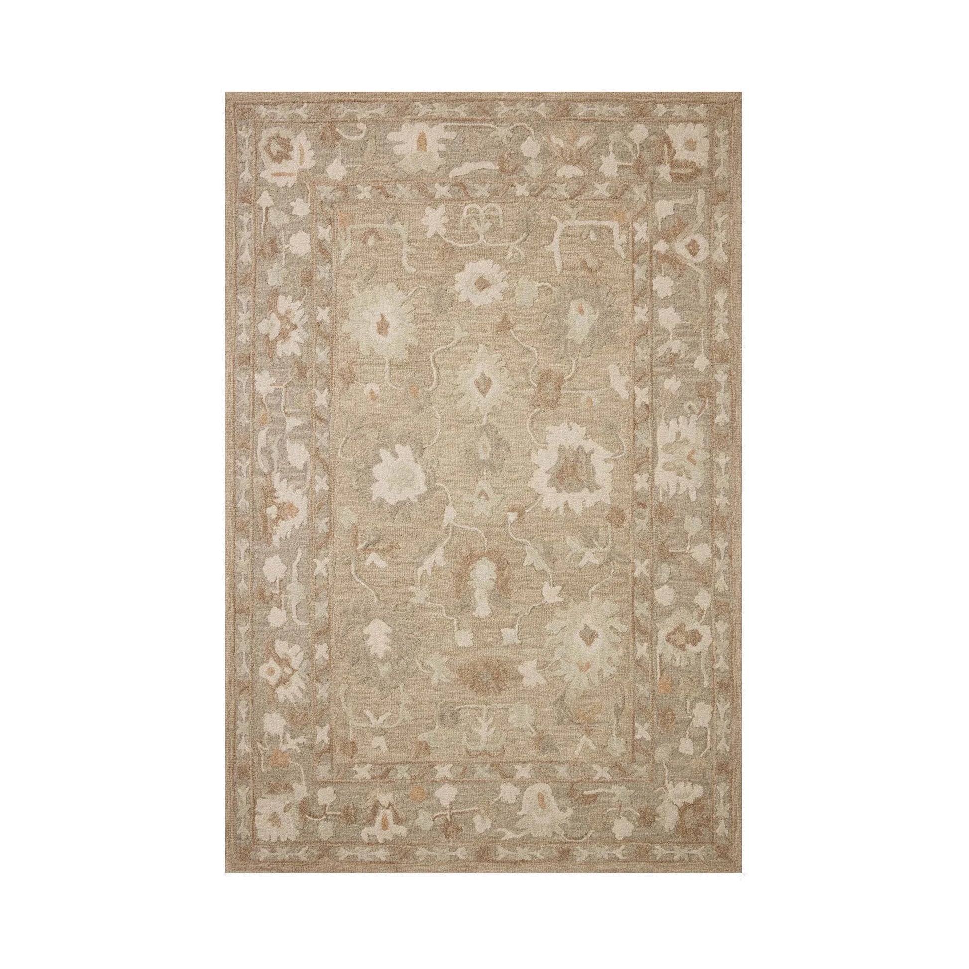 Chris Loves Julia x Loloi Dorothea Khaki / Dove Rug RUGS - wool Loloi