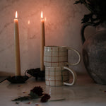 Green & Brown Grid Pattern Mug mug Creative Co-op (DYA)