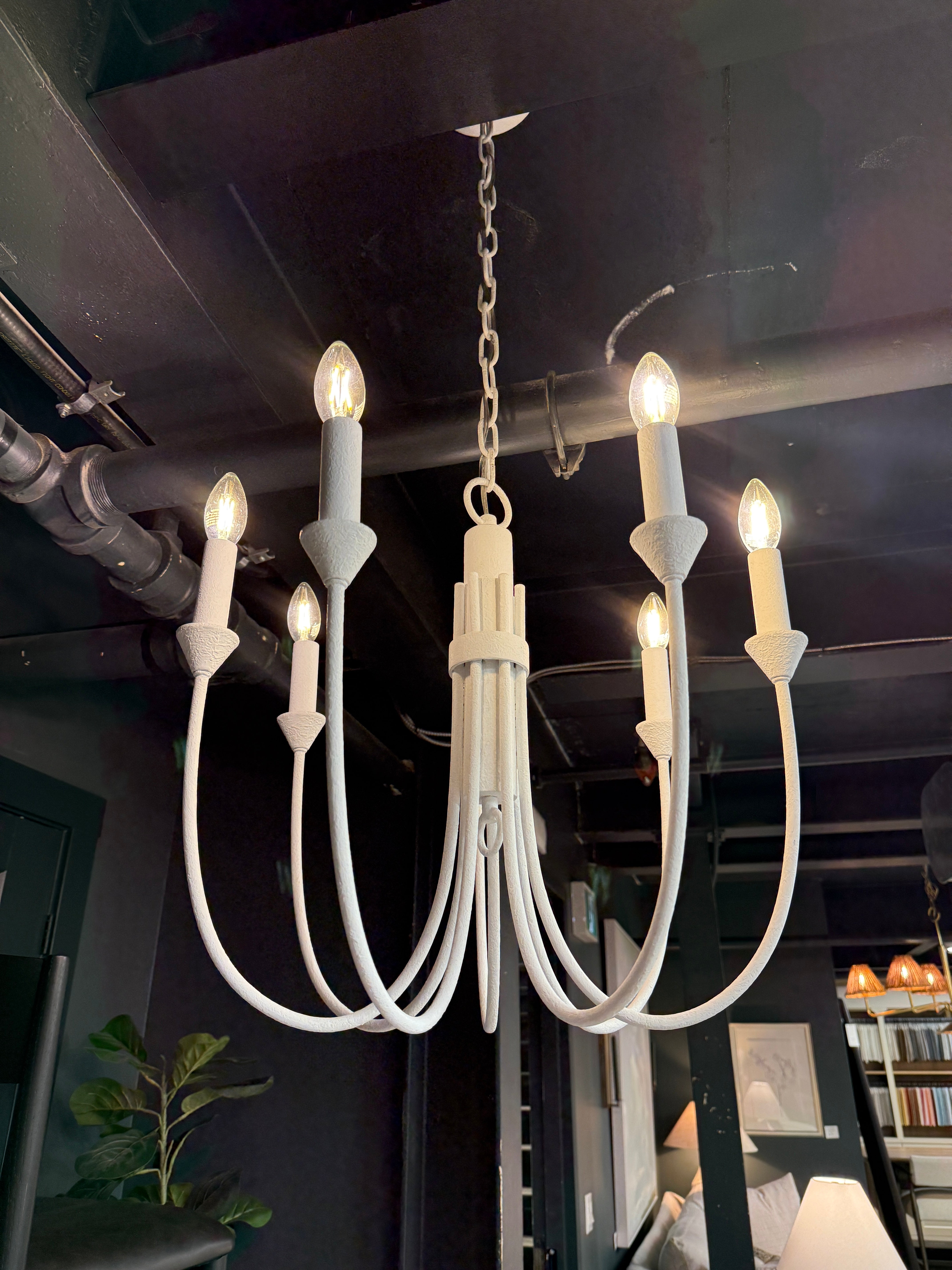 FLOOR MODEL - Cate Chandelier - Gesso White LIGHTING - floor model Hudson Valley Lighting