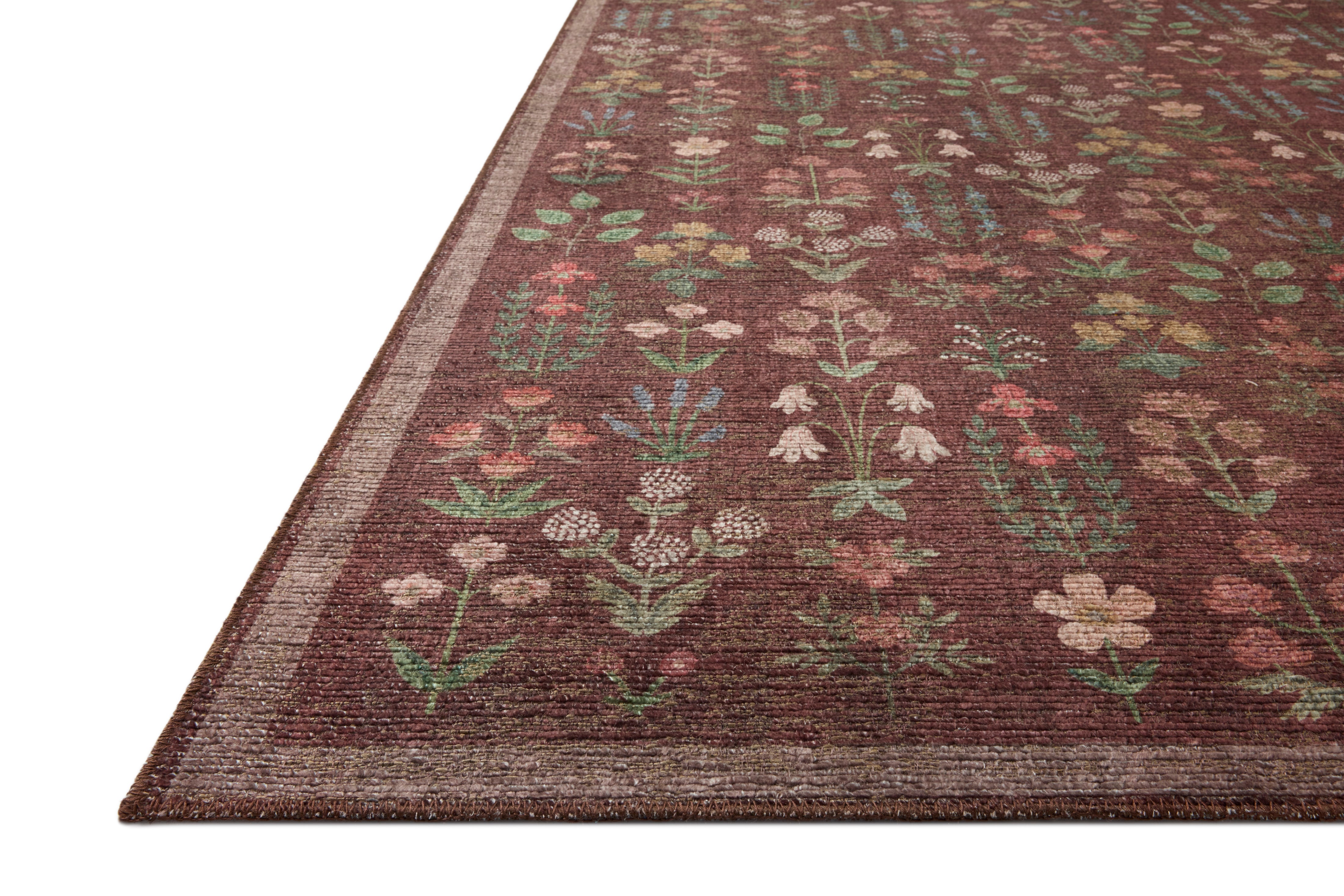 Rifle Paper Co. x Loloi Edinburgh Merlot / Multi Rug RUGS - jute Loloi 18" x 18"