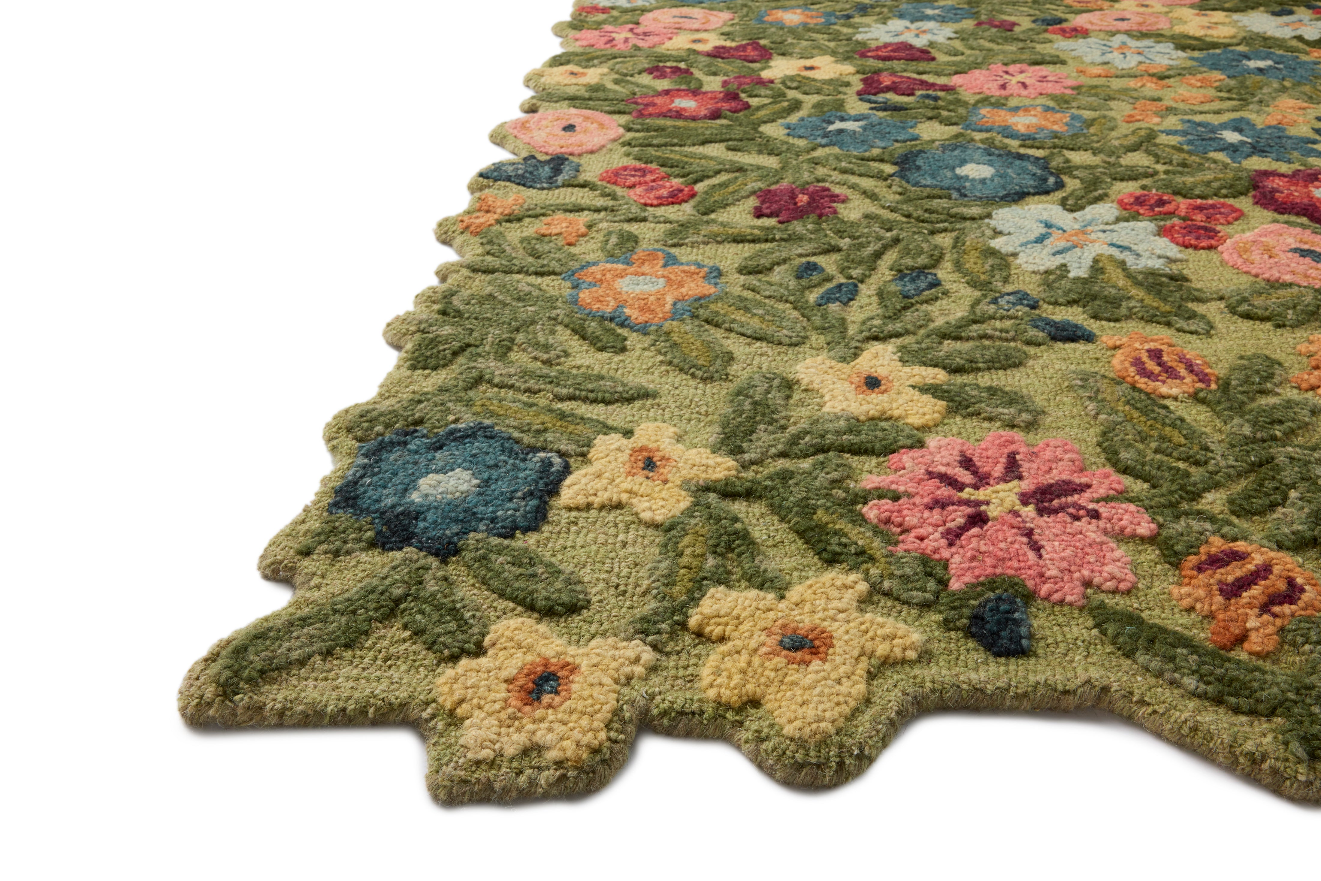 Rifle Paper Co. x Loloi Edith Green / Multi Rug RUGS - wool Loloi 18" x 18"