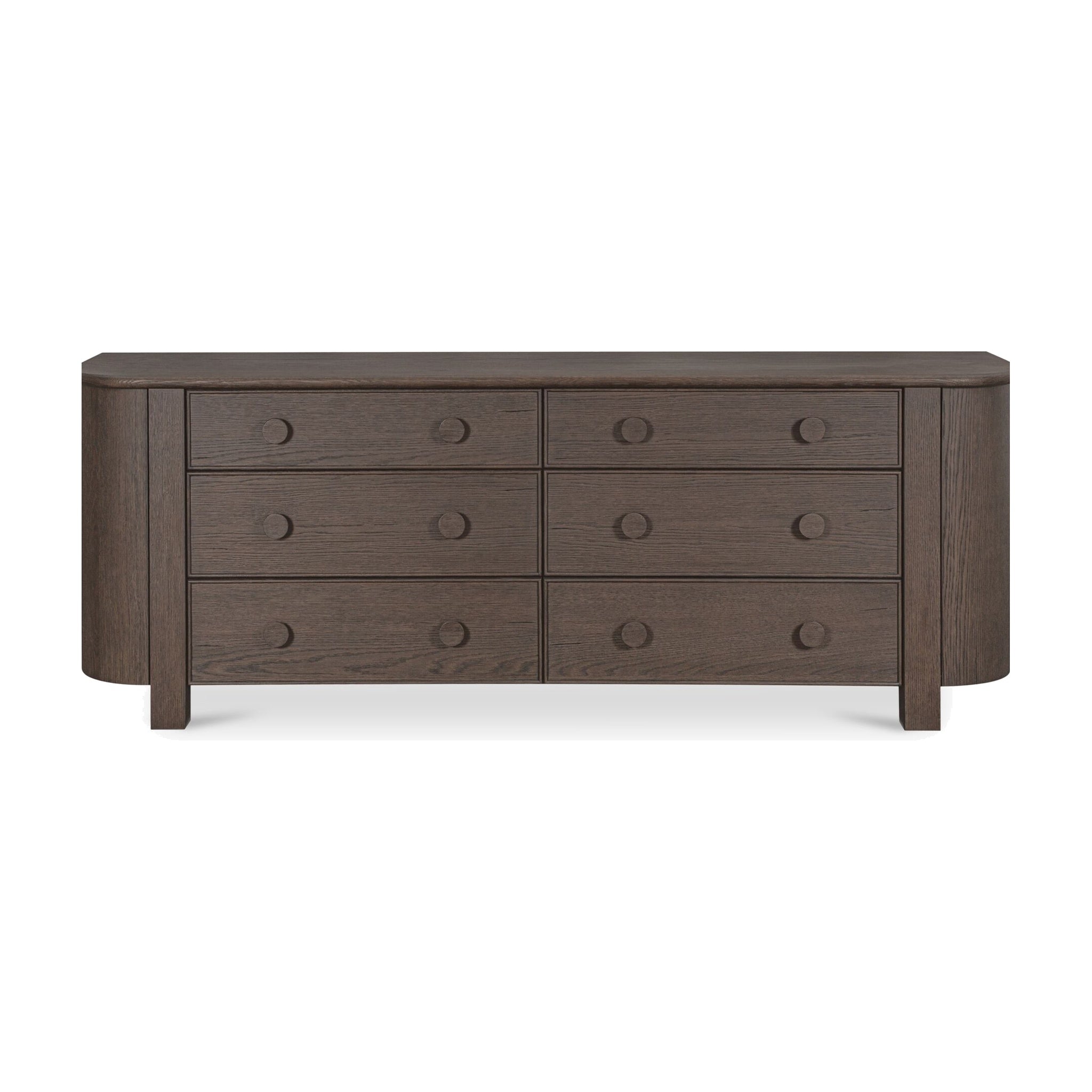 Loren 6 Drawer Dresser FURNITURE - dresser Moe's Furniture Brown