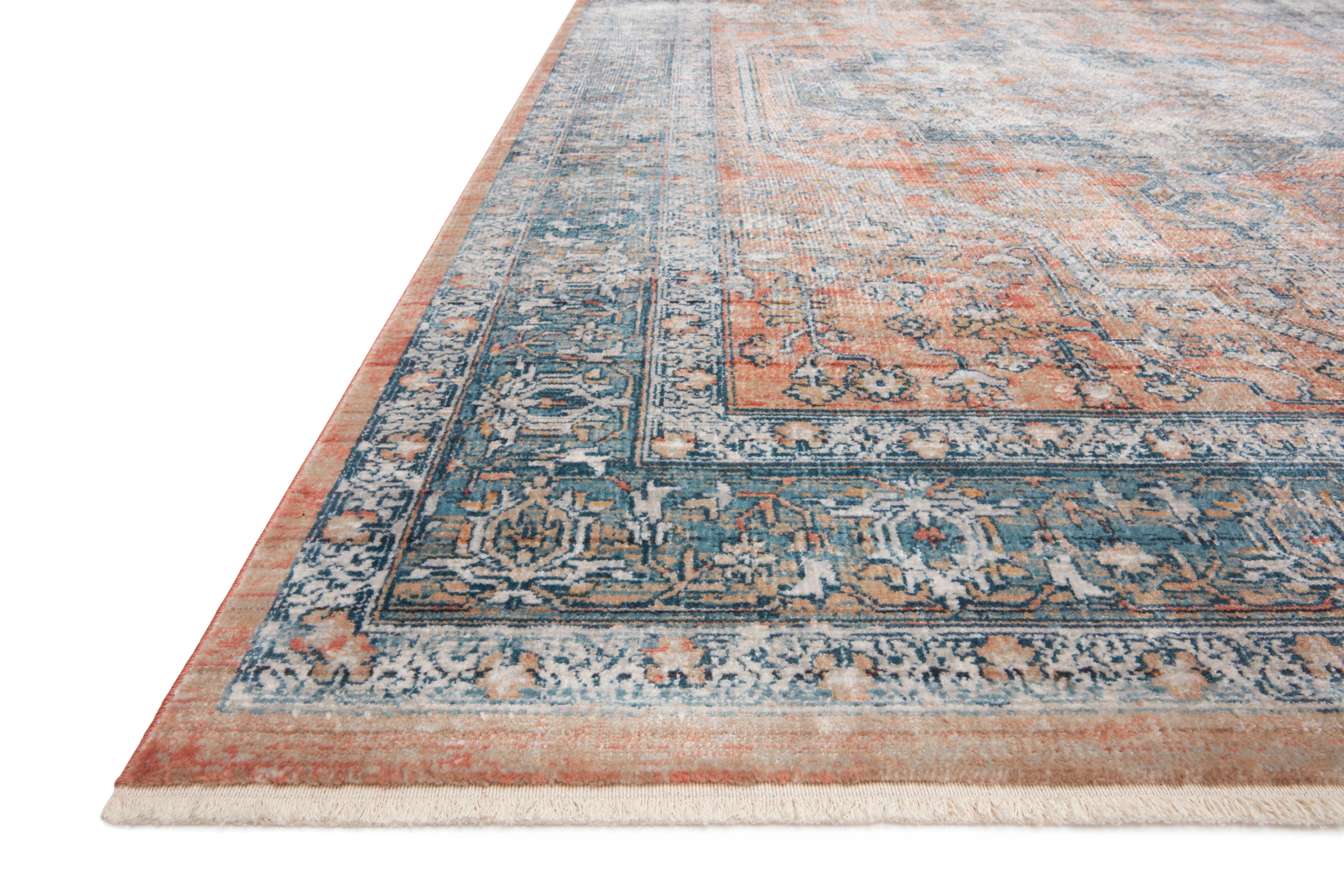 Magnolia Home By Joanna Gaines x Loloi Elise Coral / Blue Rug RUGS - synthetic Loloi