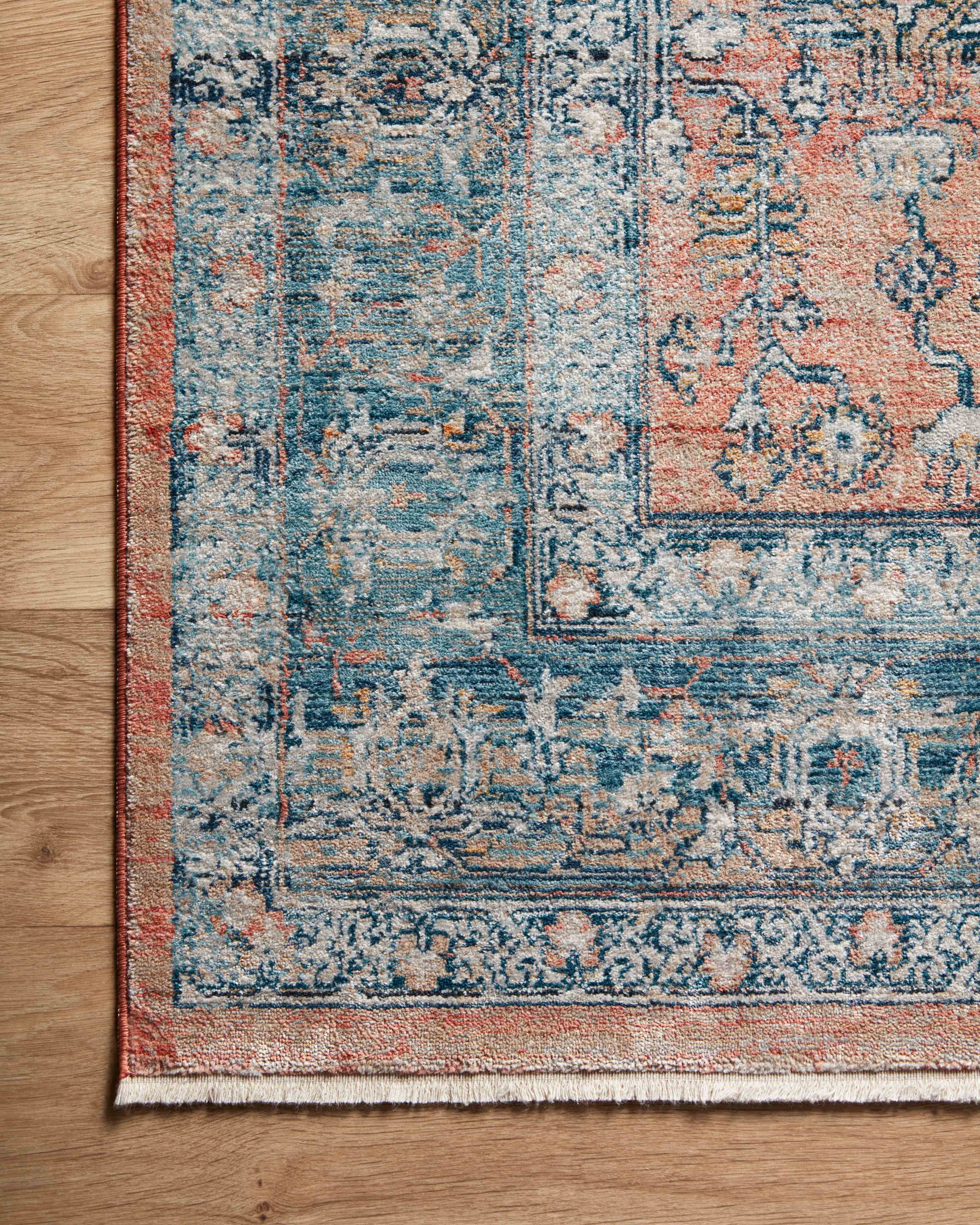 Magnolia Home By Joanna Gaines x Loloi Elise Coral / Blue Rug RUGS - synthetic Loloi