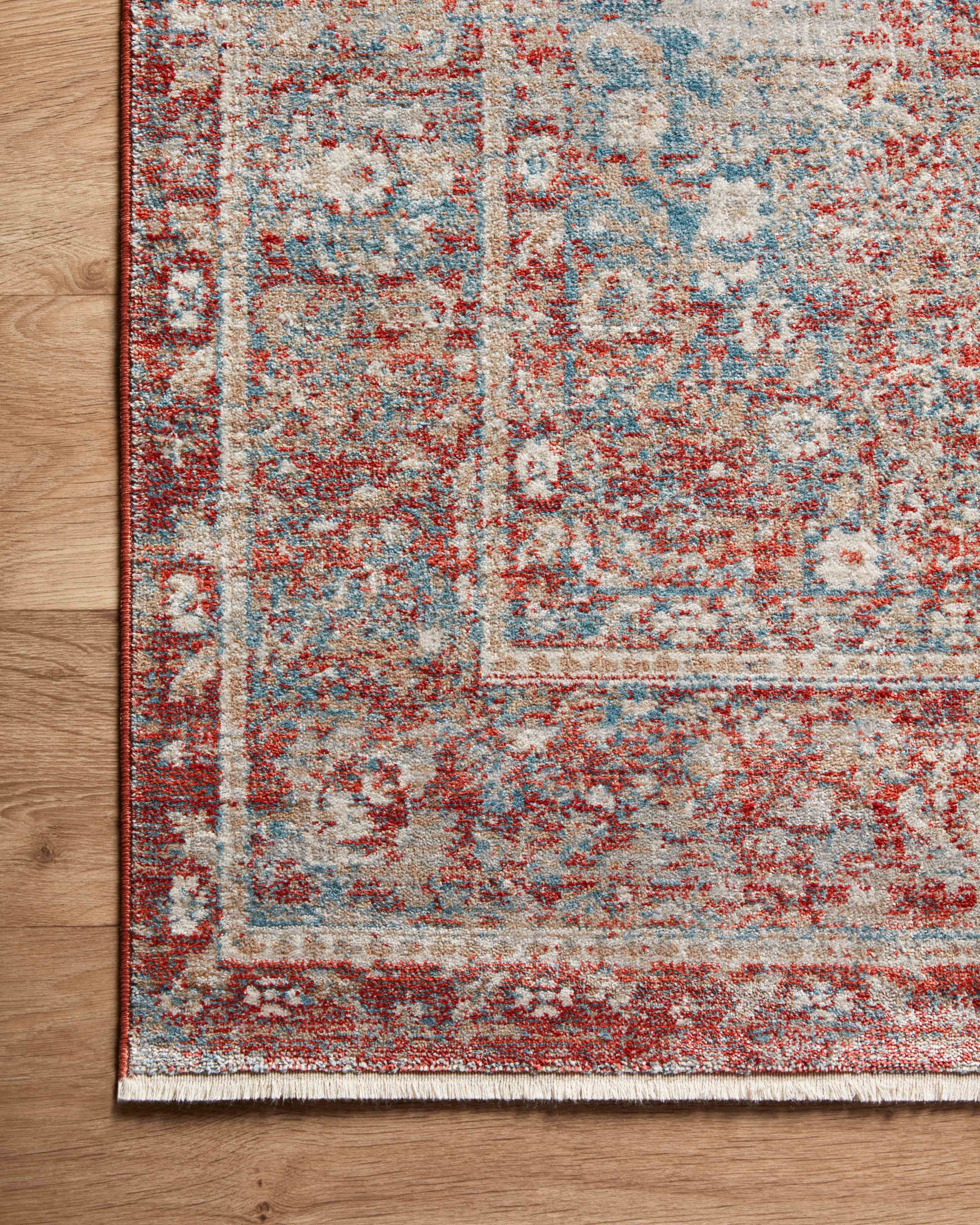 Magnolia Home By Joanna Gaines x Loloi Elise Sky / Red Rug RUGS - synthetic Loloi