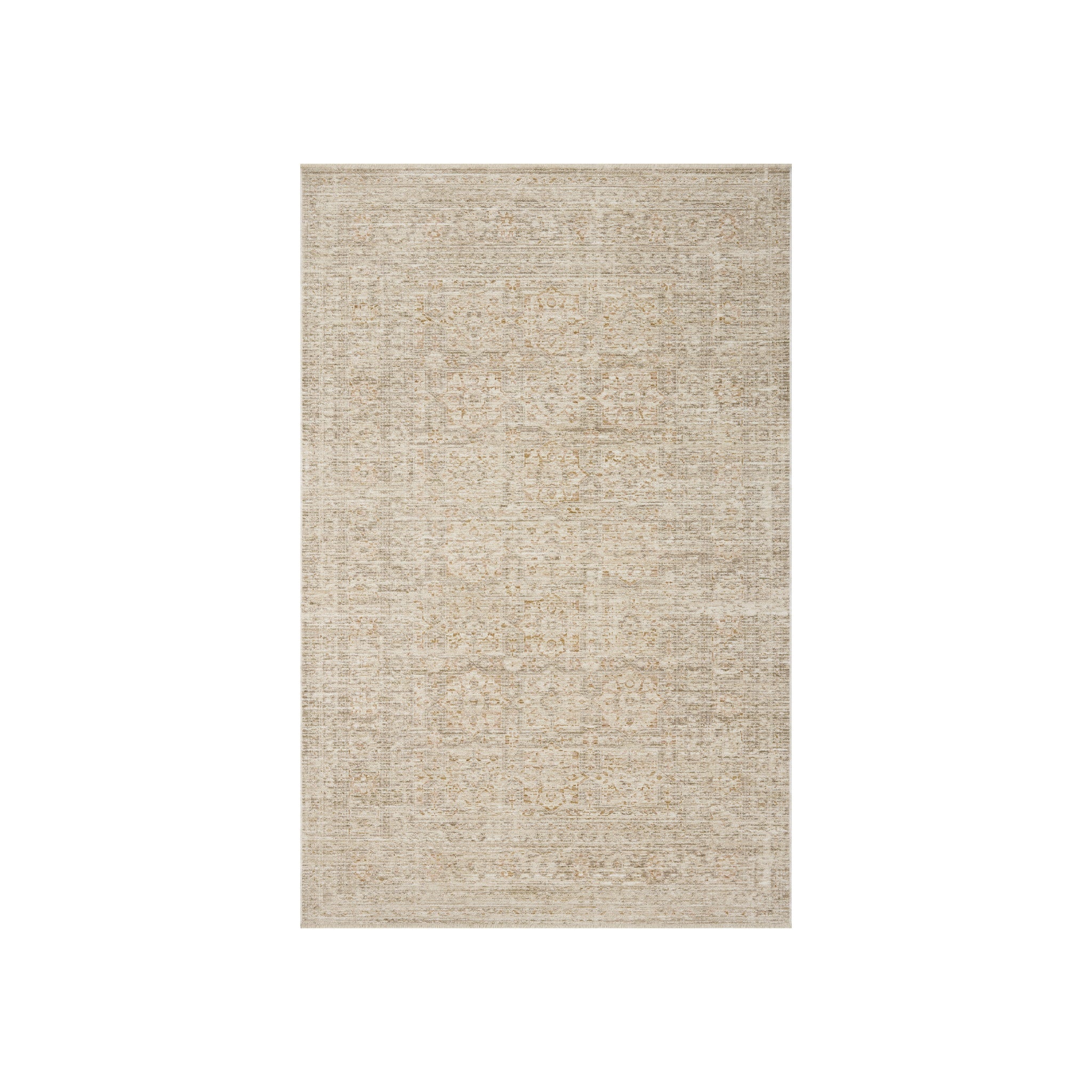 Loloi Elora Natural / Terracotta Rug, 18" x 18"