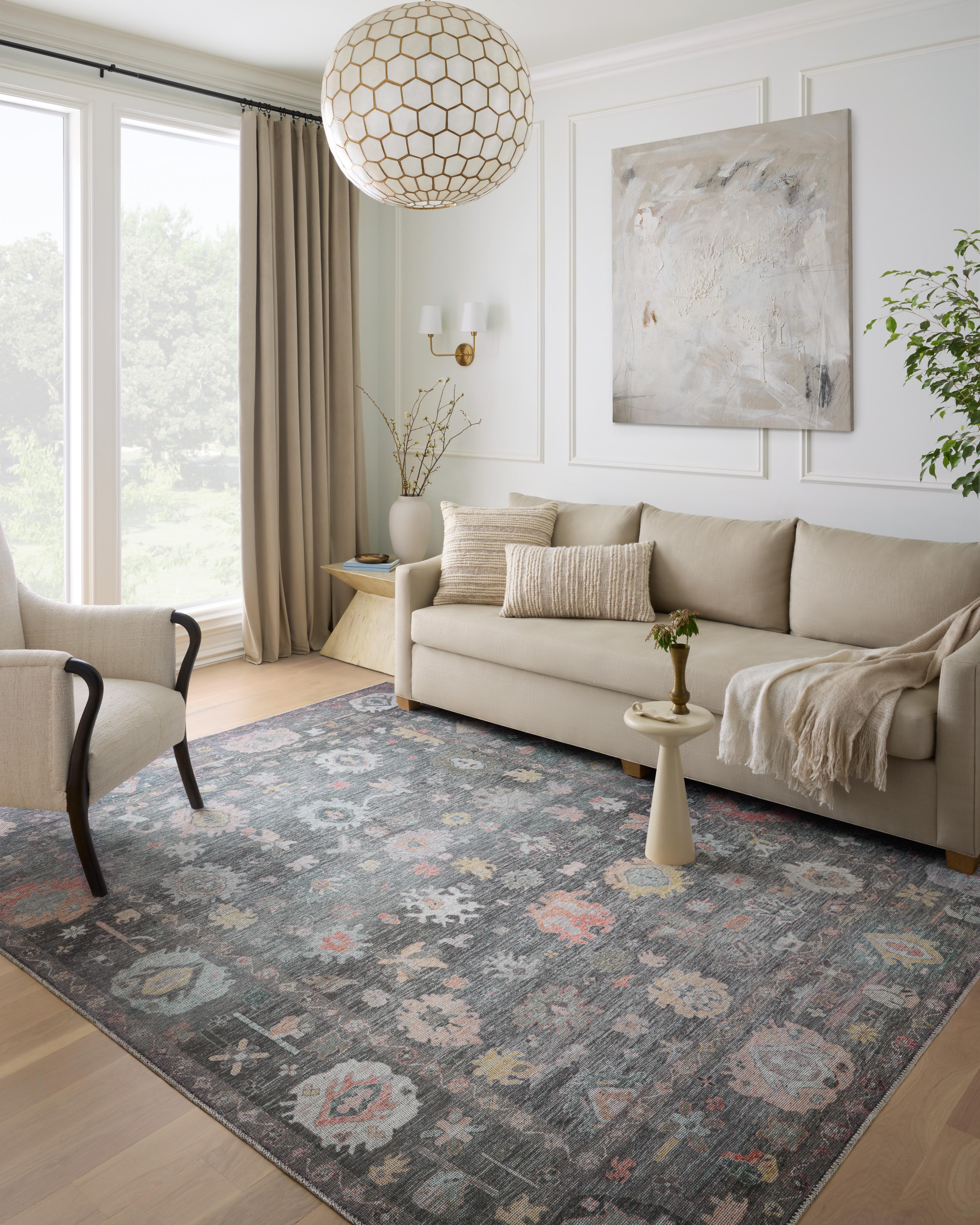 Loloi Elysium Charcoal / Multi Rug RUGS - synthetic Loloi
