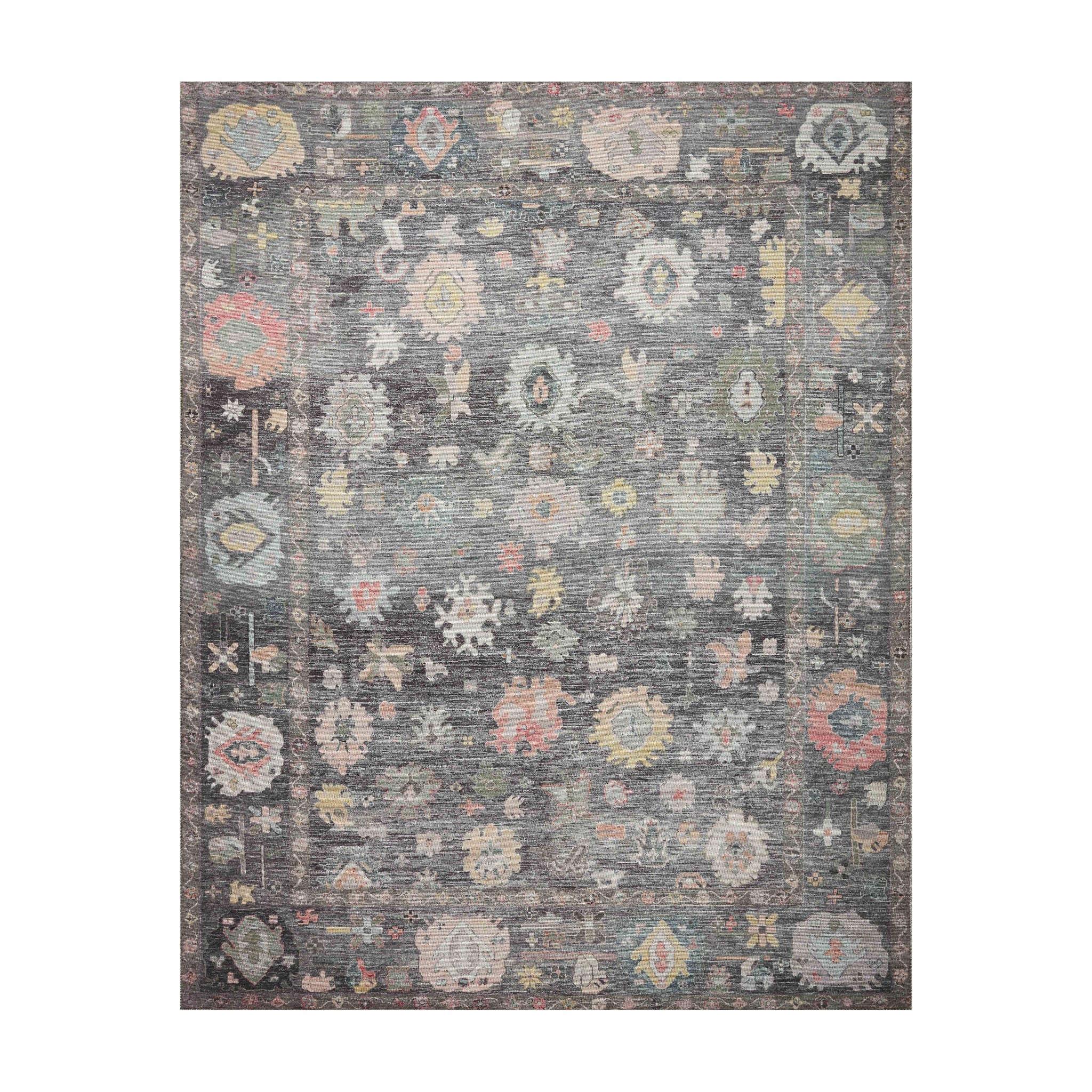 Loloi Elysium Charcoal / Multi Rug RUGS - synthetic Loloi 18" x 18"
