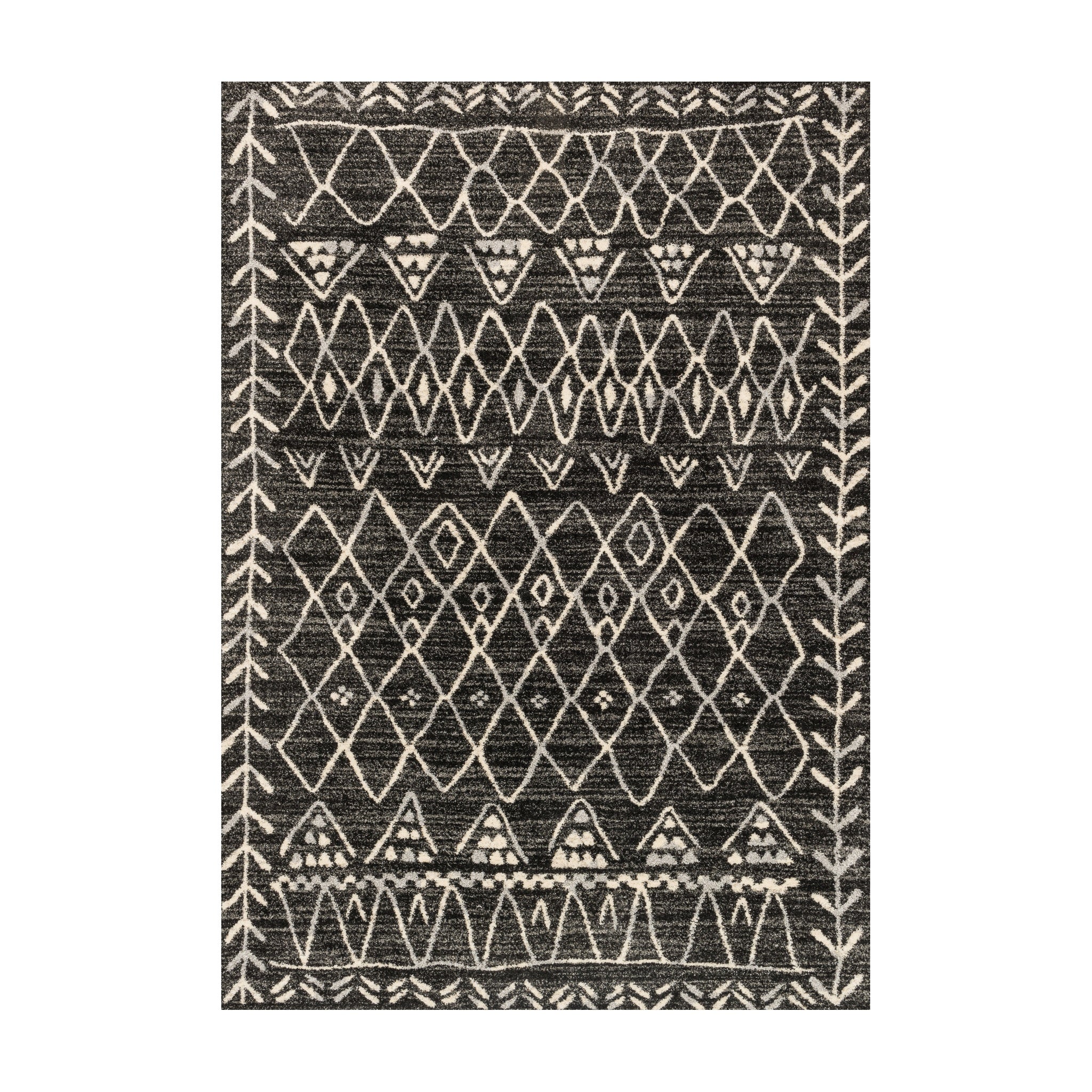 Loloi Emory Black / Ivory Rug No.2 RUGS - synthetic Loloi 18" x 18"