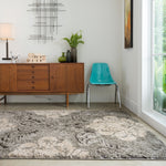 Loloi Enchant Smoke / Beige Square Rug RUGS - synthetic Loloi
