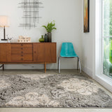 Loloi Enchant Smoke / Beige Square Rug RUGS - synthetic Loloi
