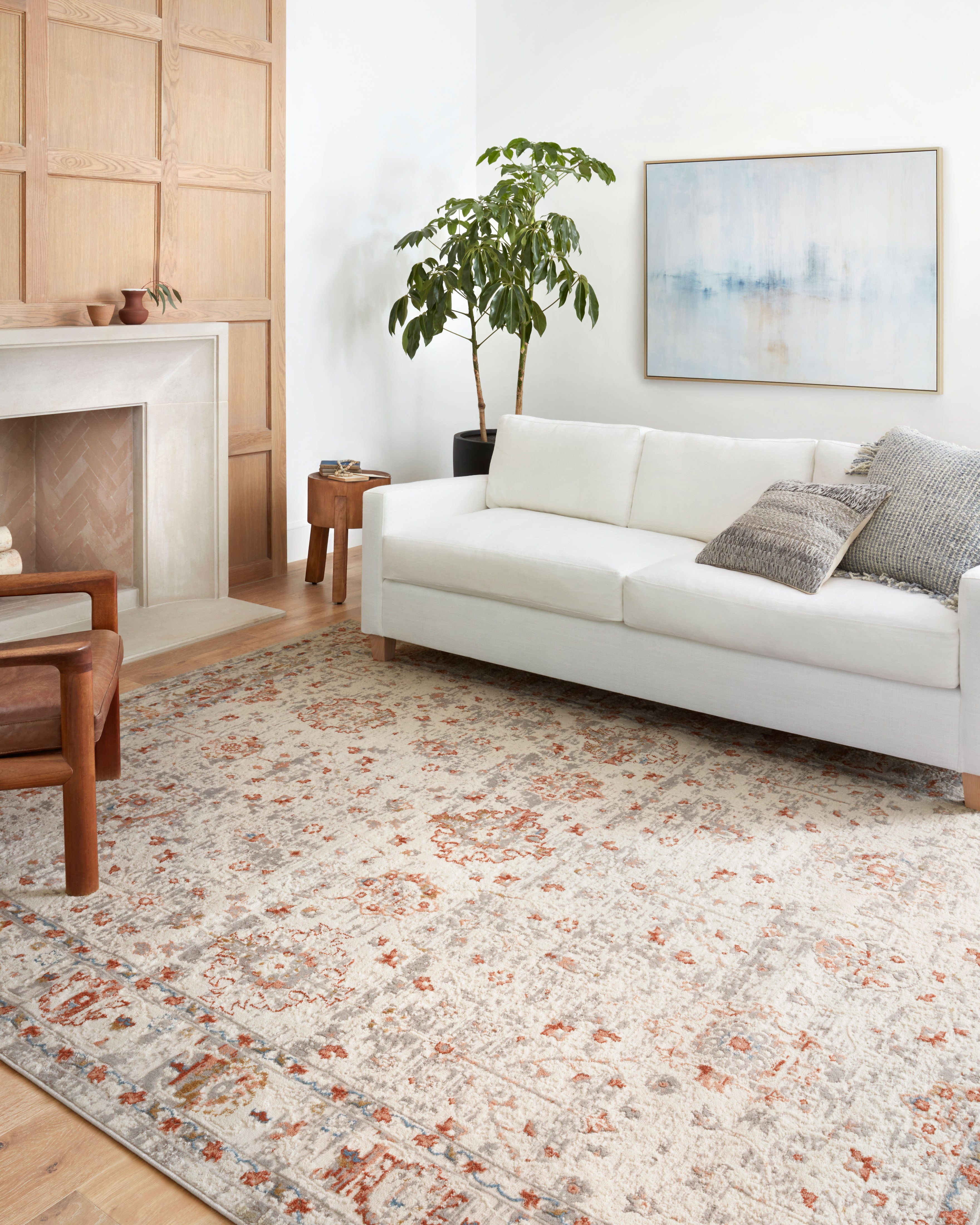 Loloi Estelle Ivory / Rust Rug RUGS - synthetic Loloi