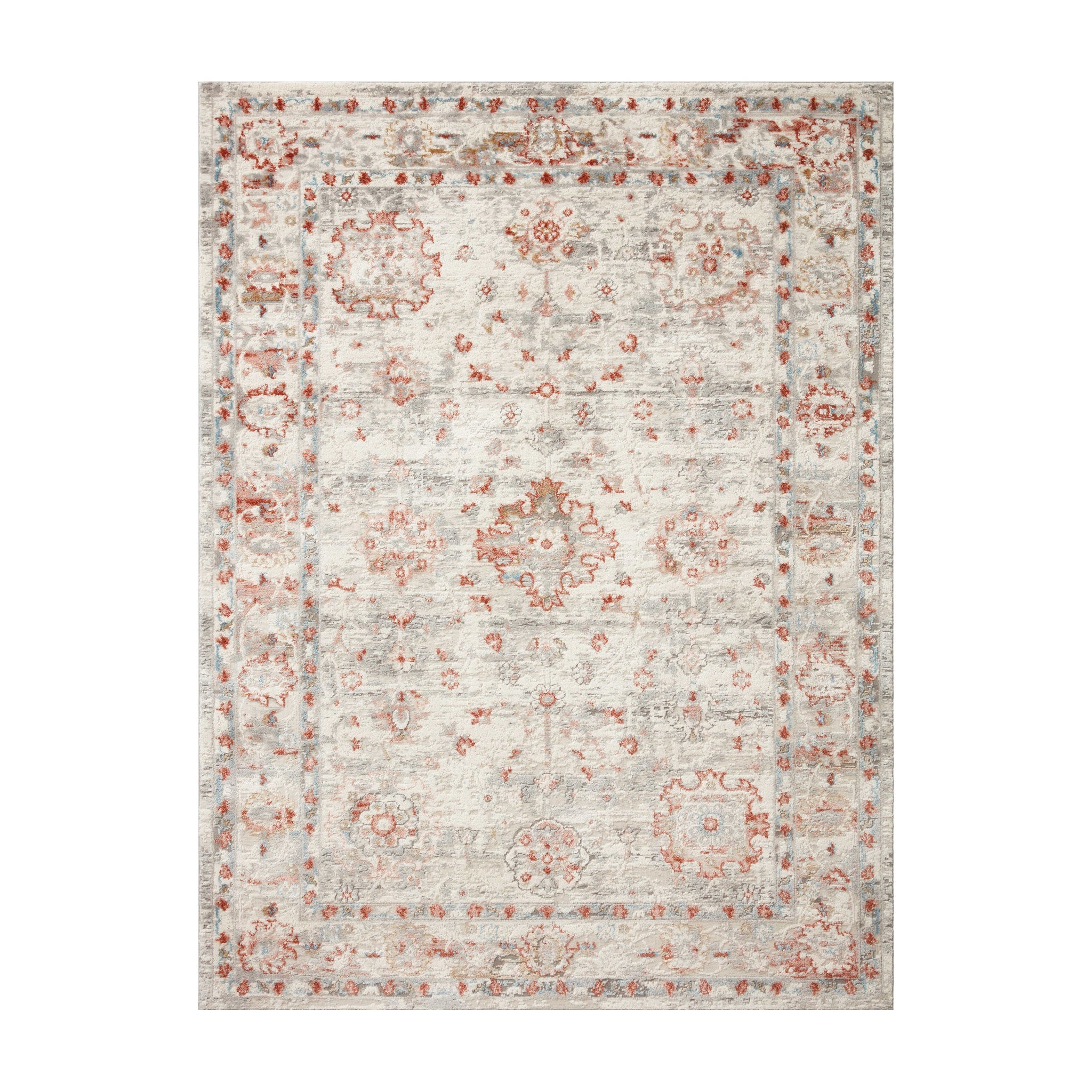 Loloi Estelle Ivory / Rust Rug RUGS - synthetic Loloi 18" x 18"