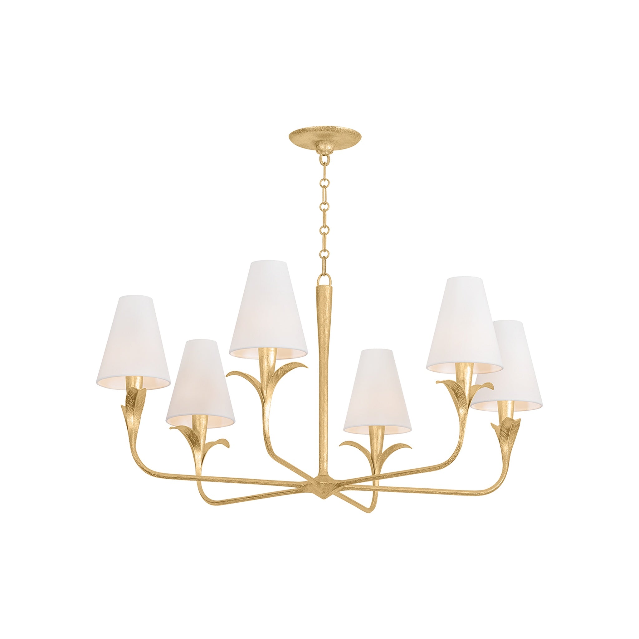 Quill Chandelier, Gilded Ivory Small