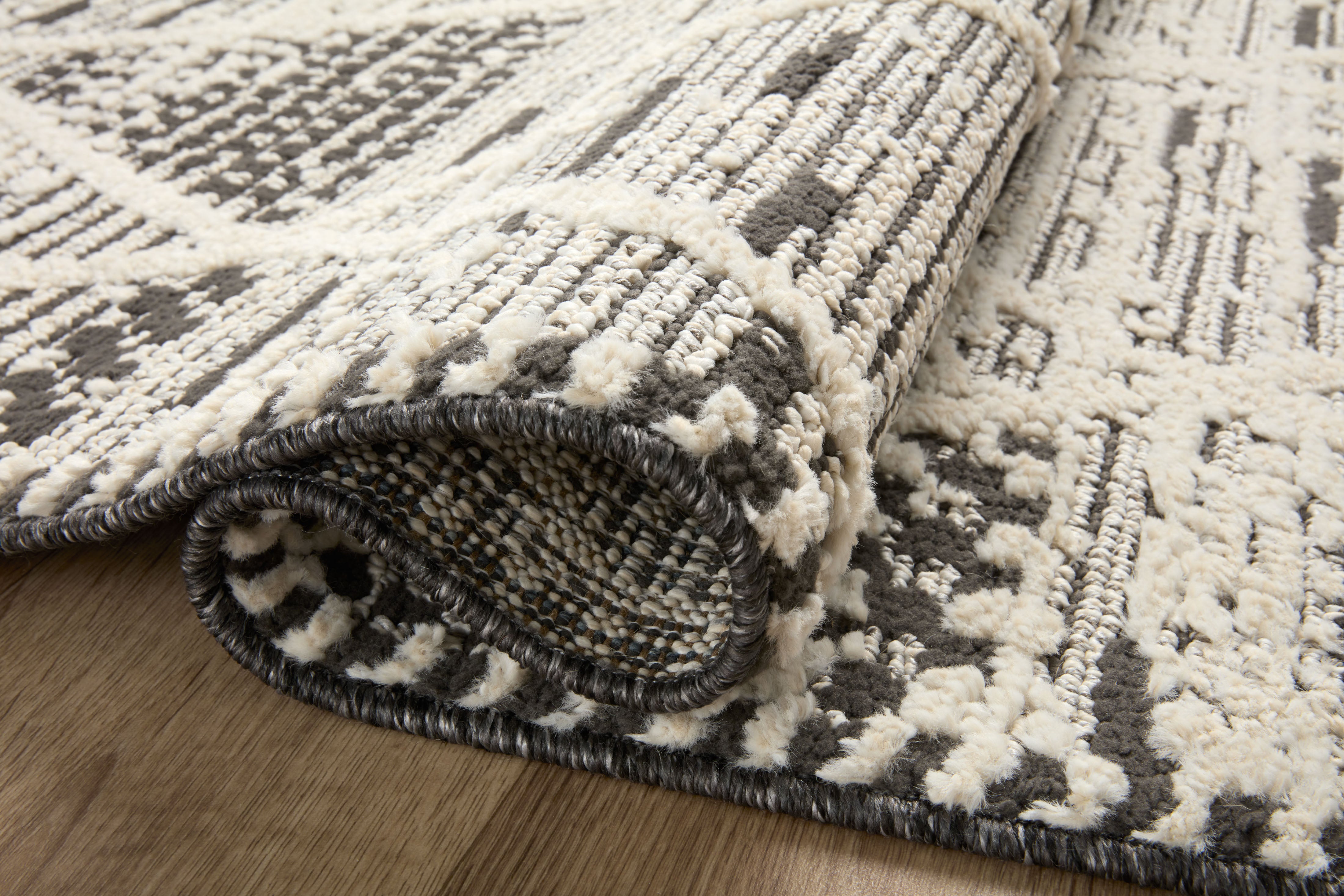 Loloi Fabian Charcoal / Ivory Rug No.1 RUGS - synthetic Loloi