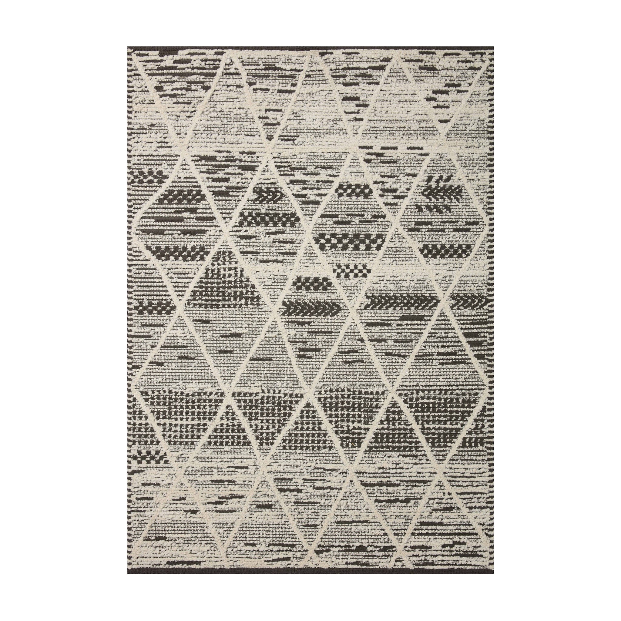 Loloi Fabian Charcoal / Ivory Square Rug No.1 RUGS - synthetic Loloi 7'10" x 7'10" Square