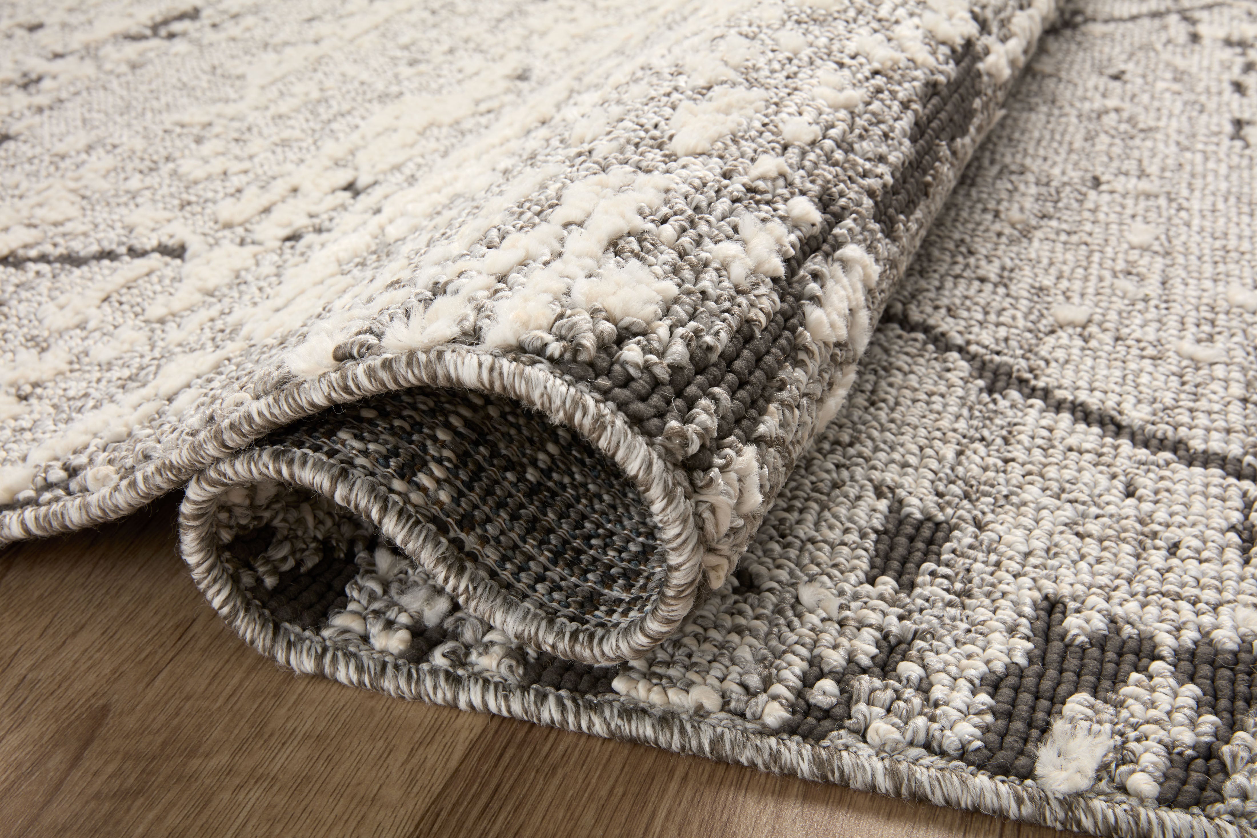 Loloi Fabian Grey / Charcoal Square Rug RUGS - synthetic Loloi