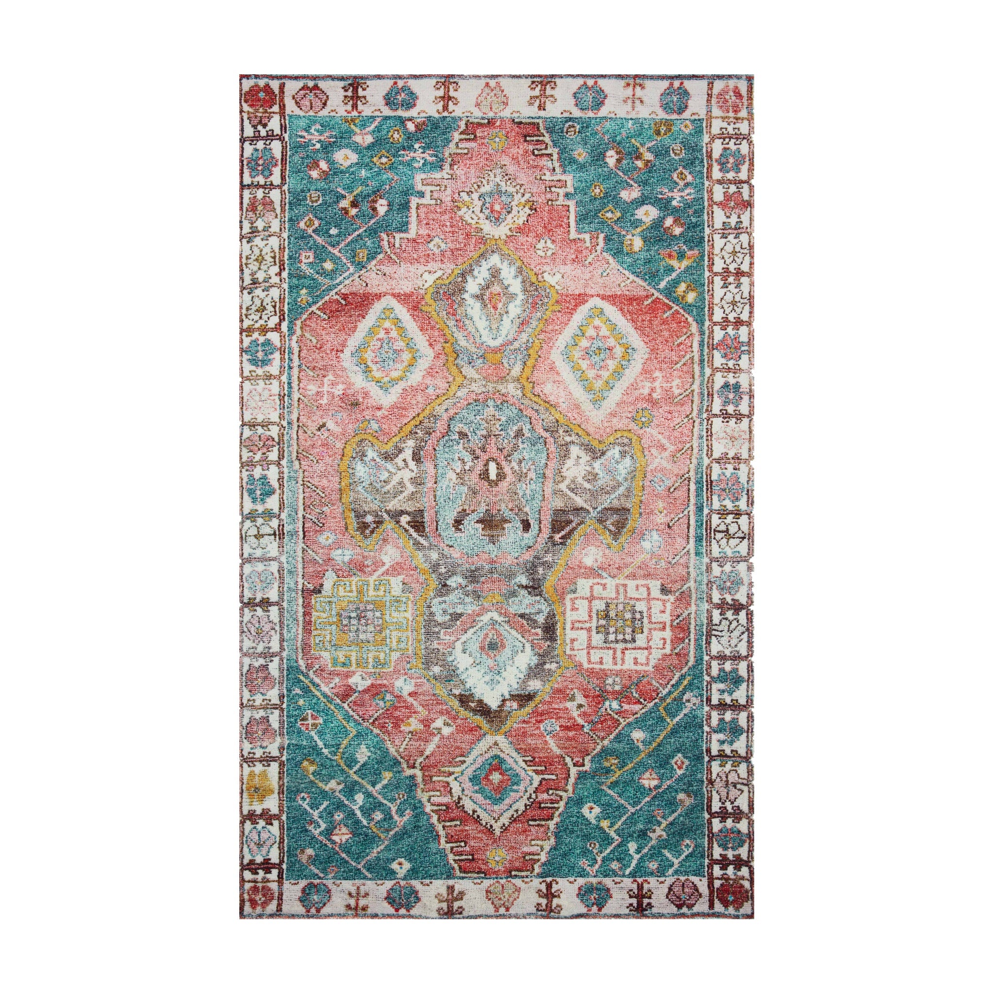 Loloi Fiona Rust / Green Rug, 3'0" x 5'0"