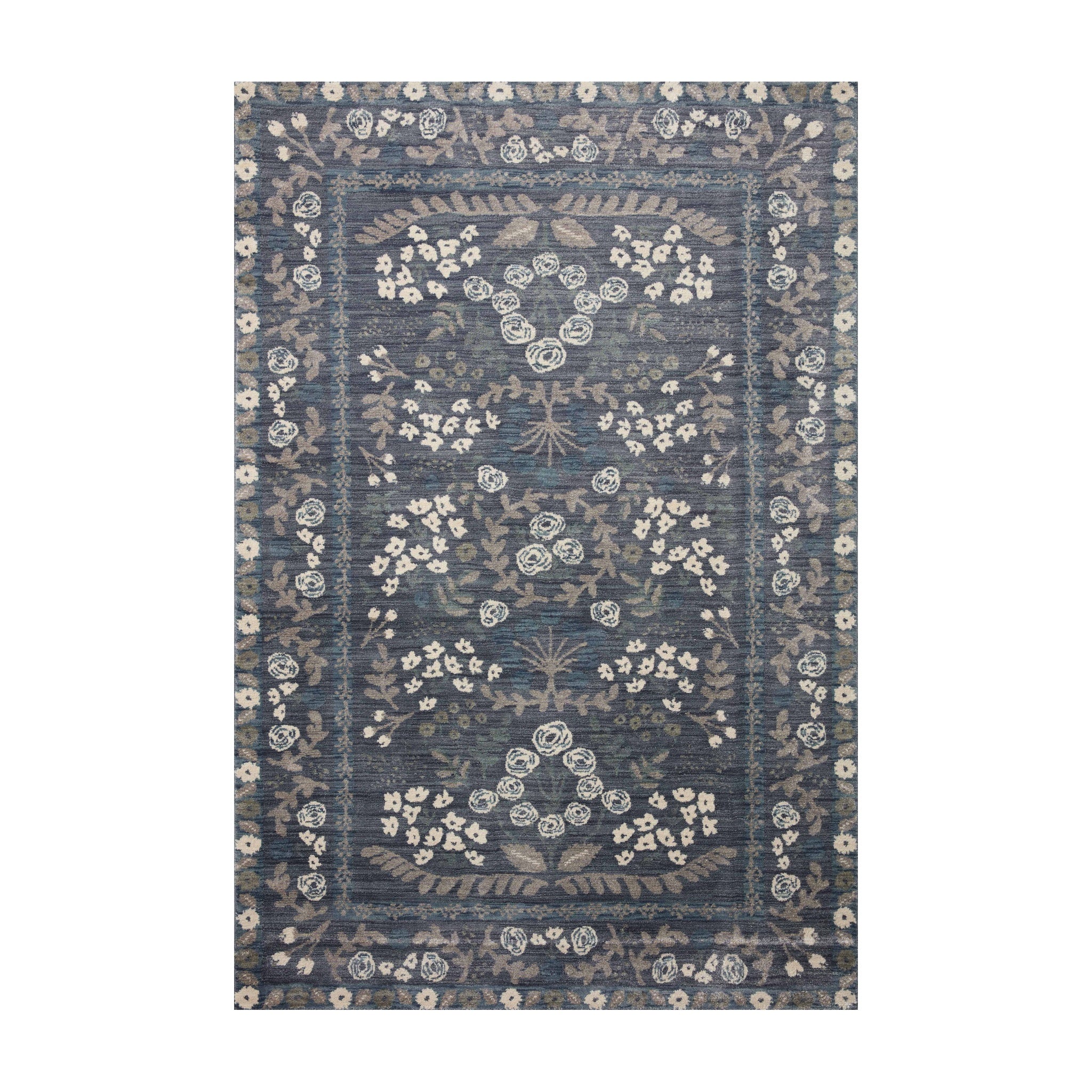 Rifle Paper Co. x Loloi Fiore Navy Grey Rug RUGS - synthetic Loloi 18" x 18"