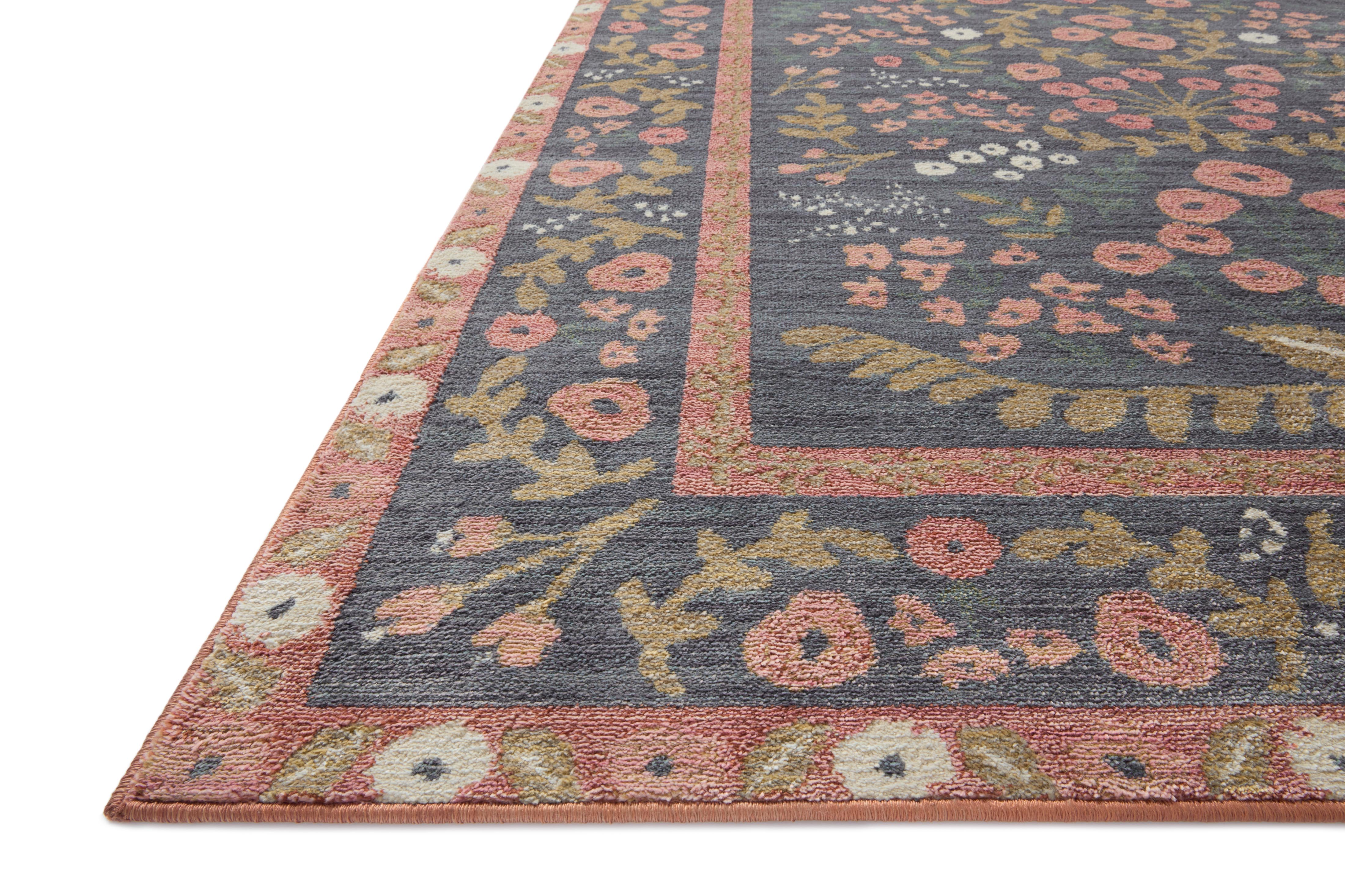 Rifle Paper Co. x Loloi Fiore Navy / Rust Rug RUGS - synthetic Loloi