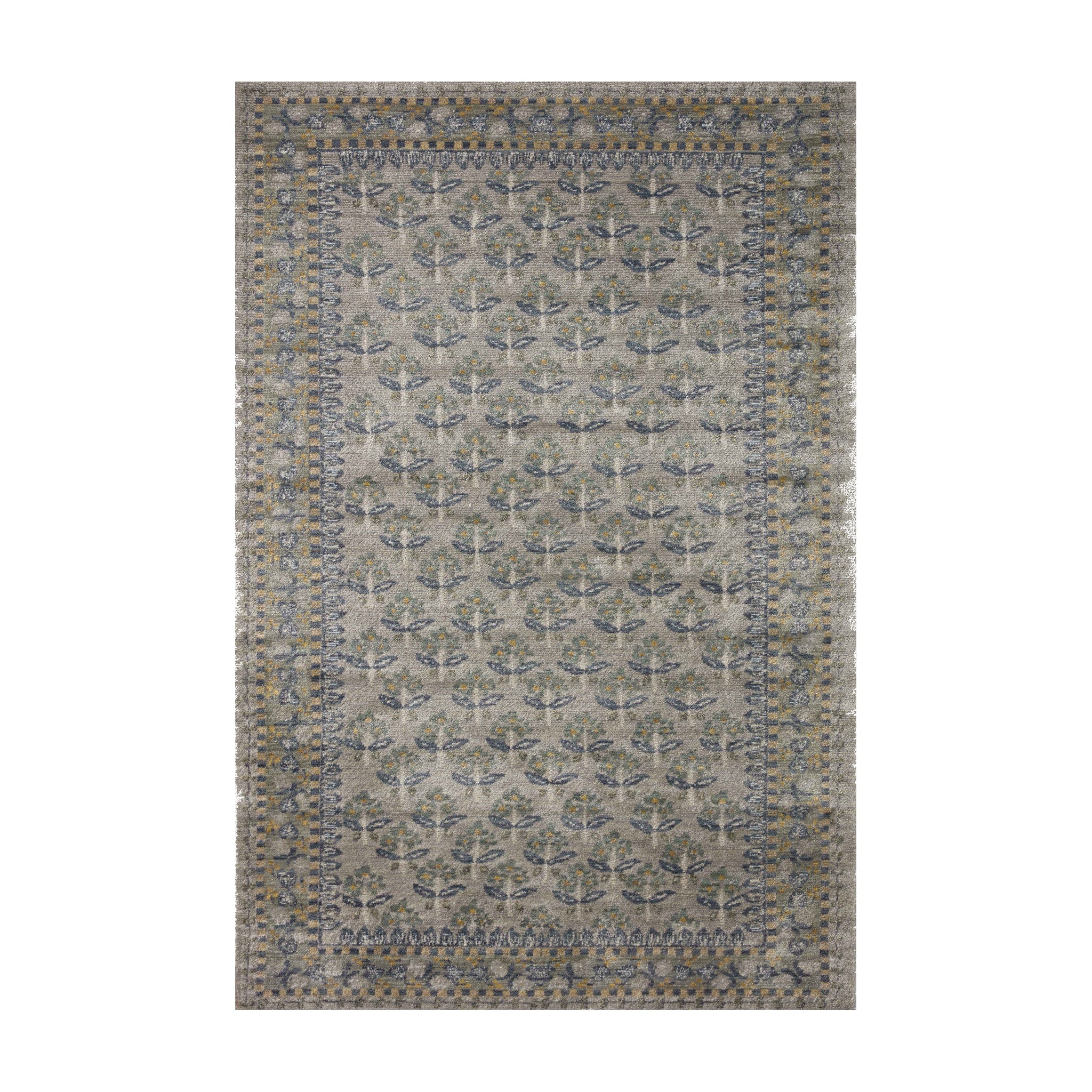Rifle Paper Co. x Loloi Fiore Grey Rug, 18" x 18"