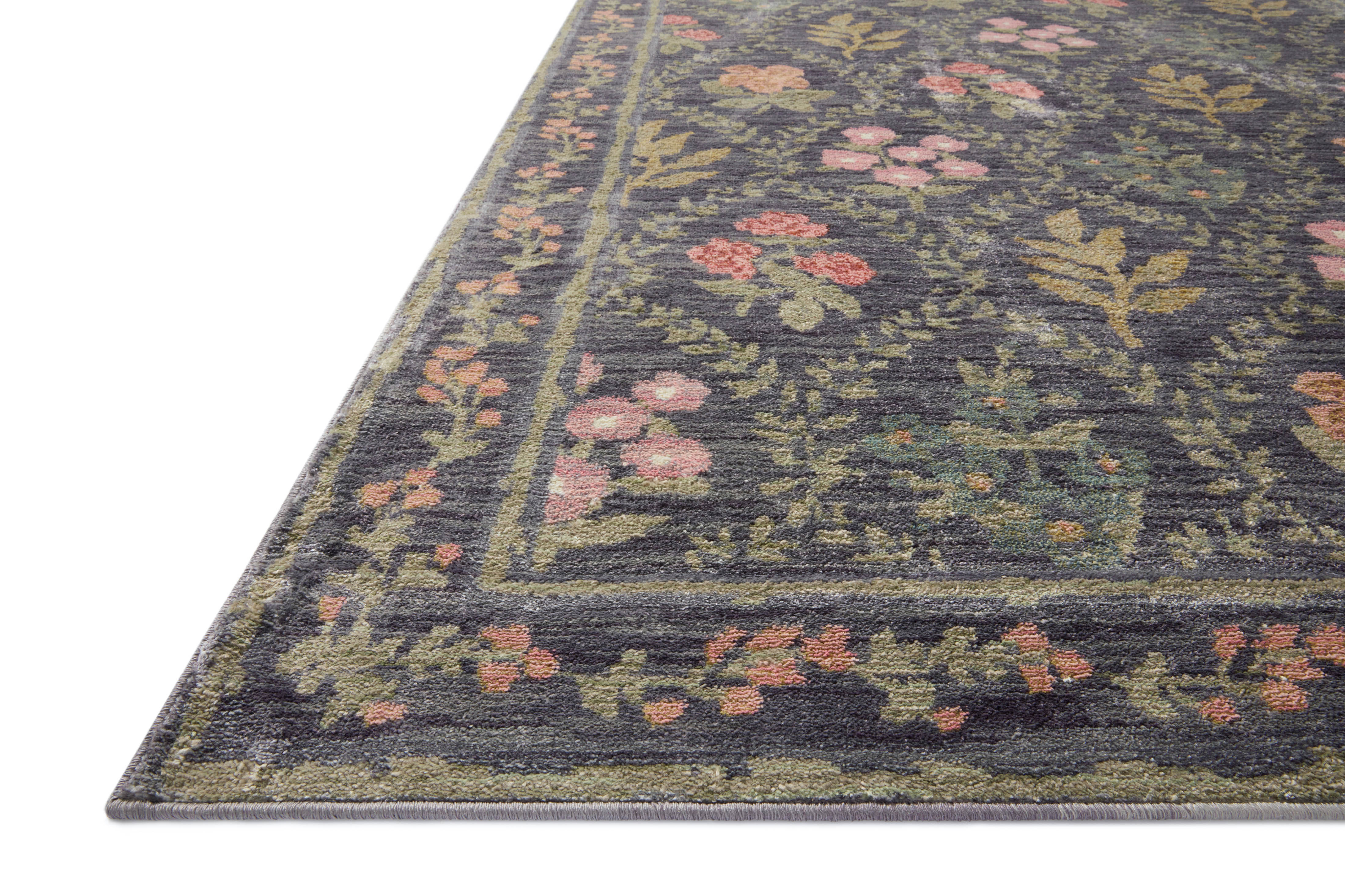 Rifle Paper Co. x Loloi Fiore Charcoal Rug RUGS - synthetic Loloi