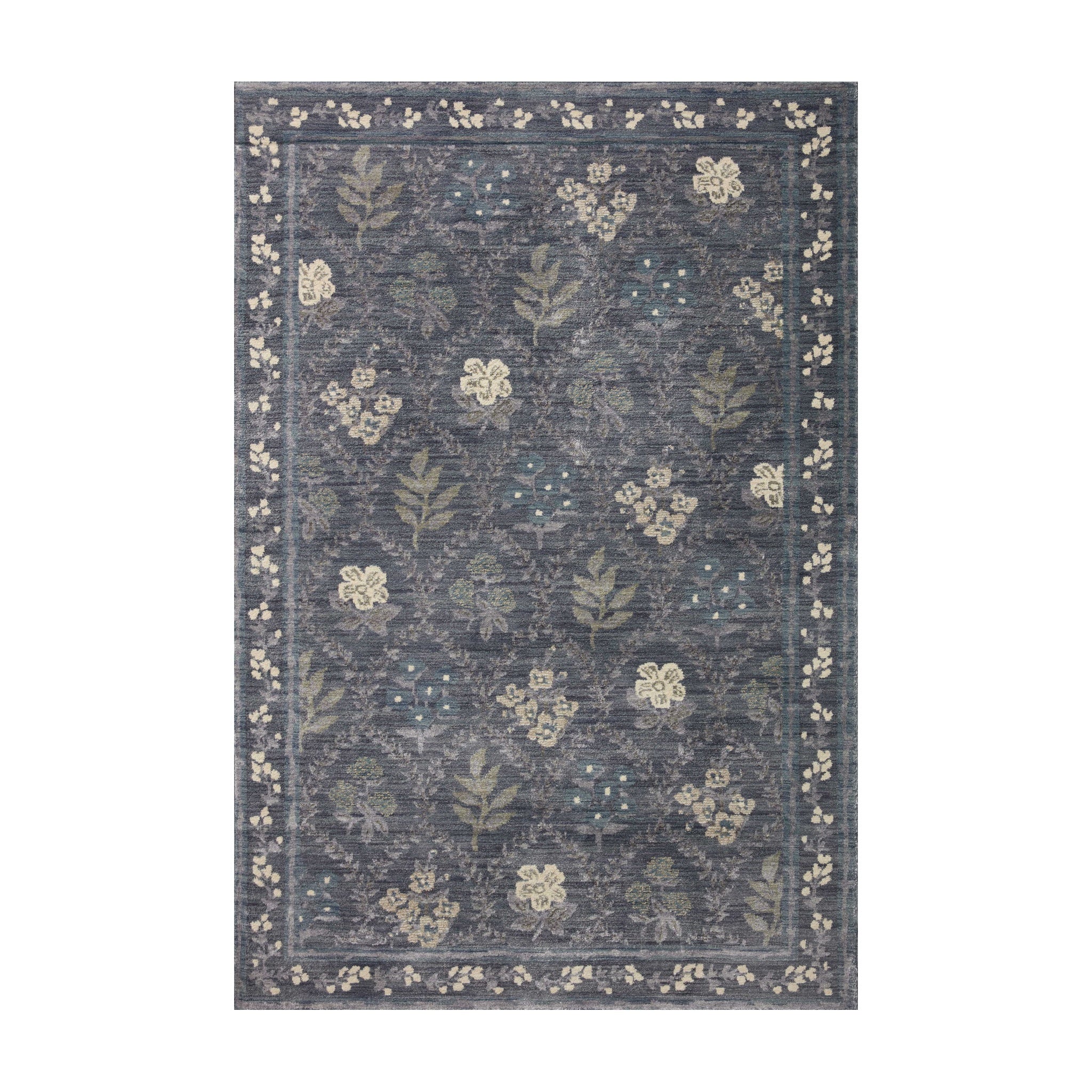 Rifle Paper Co. x Loloi Fiore Navy Rug No.2 RUGS - synthetic Loloi 18" x 18"