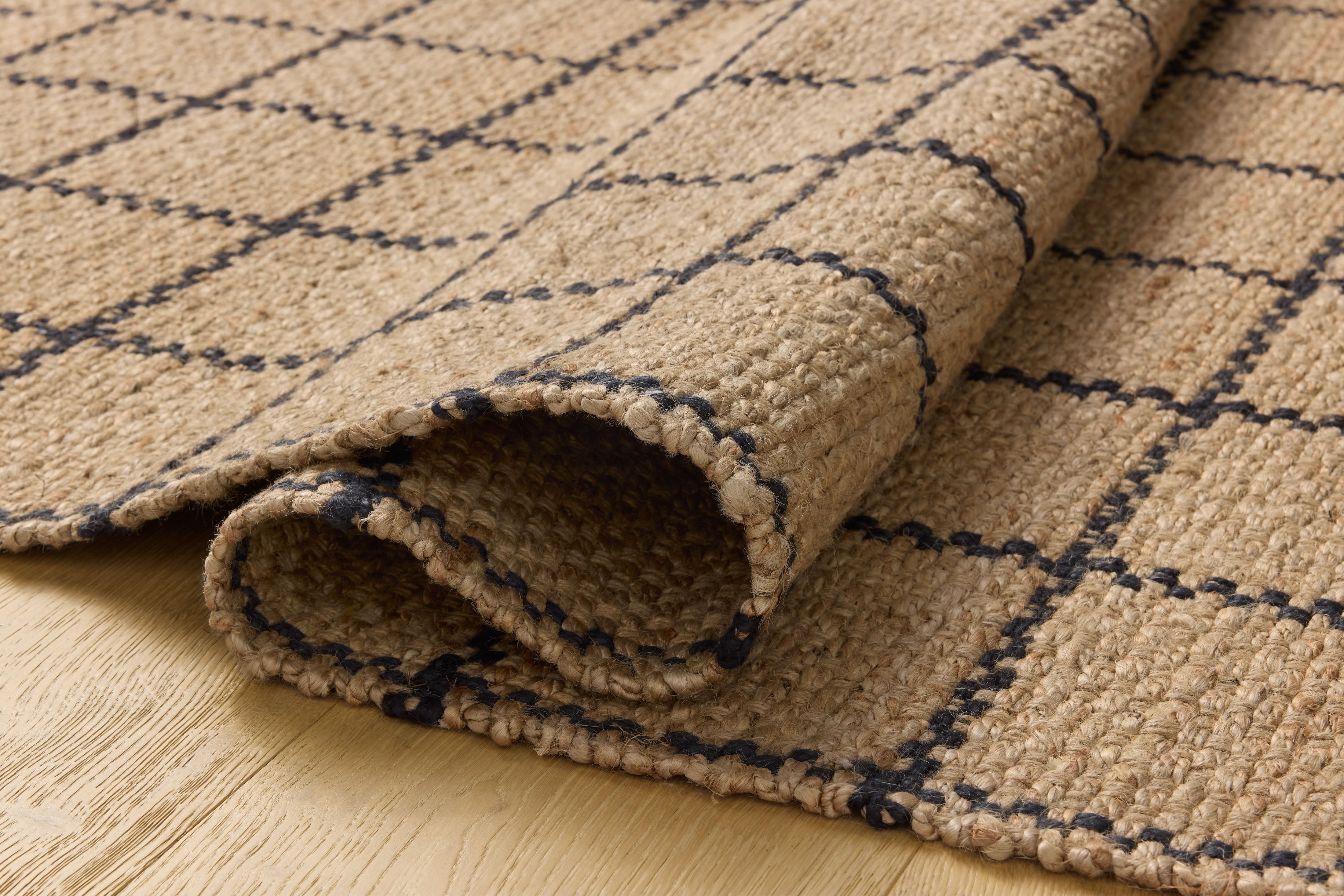 Chris Loves Julia x Loloi Fletcher Natural / Black Rug RUGS - checkered Loloi