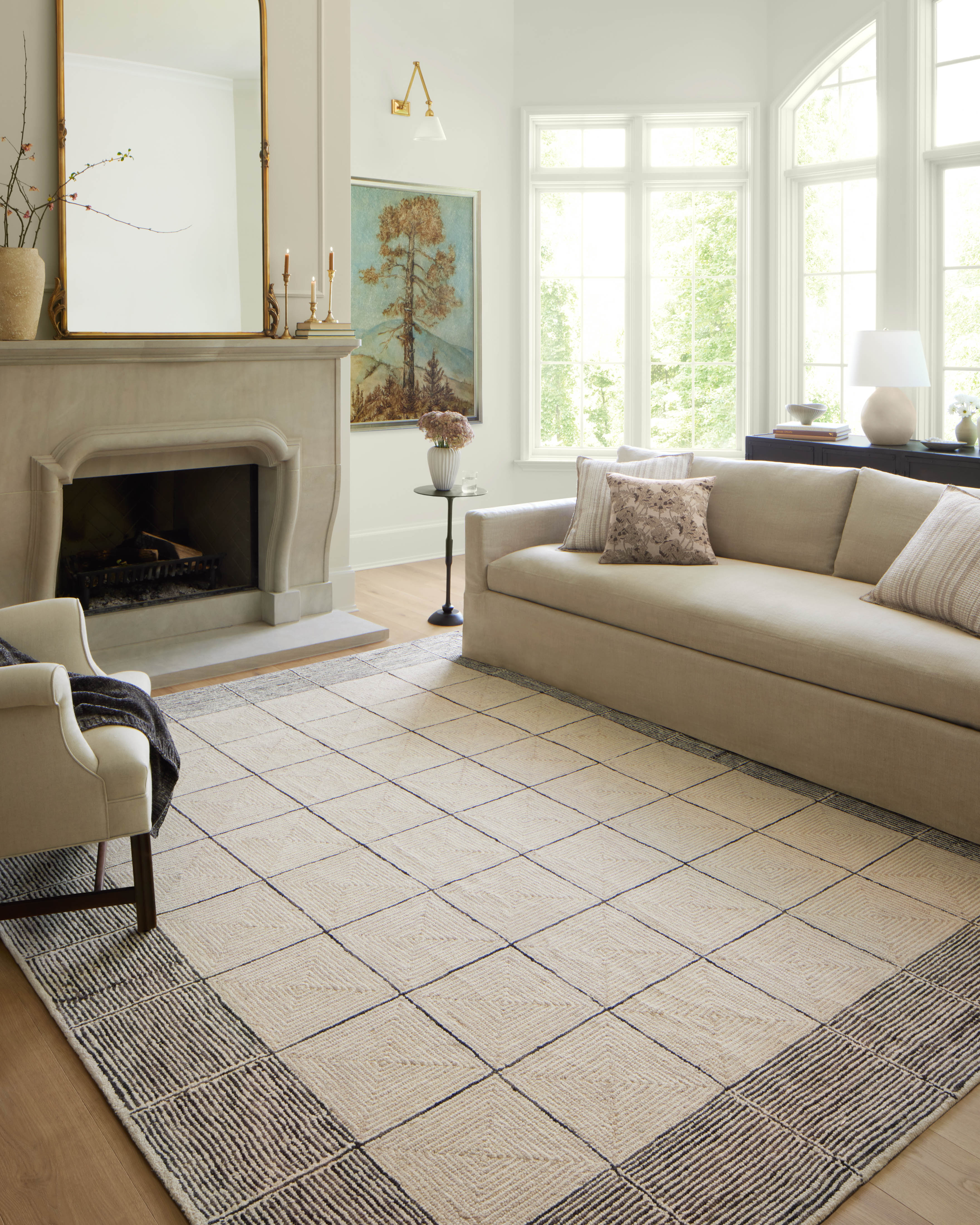 Chris Loves Julia x Loloi Francis Cream / Black Rug 0-RUGS Loloi