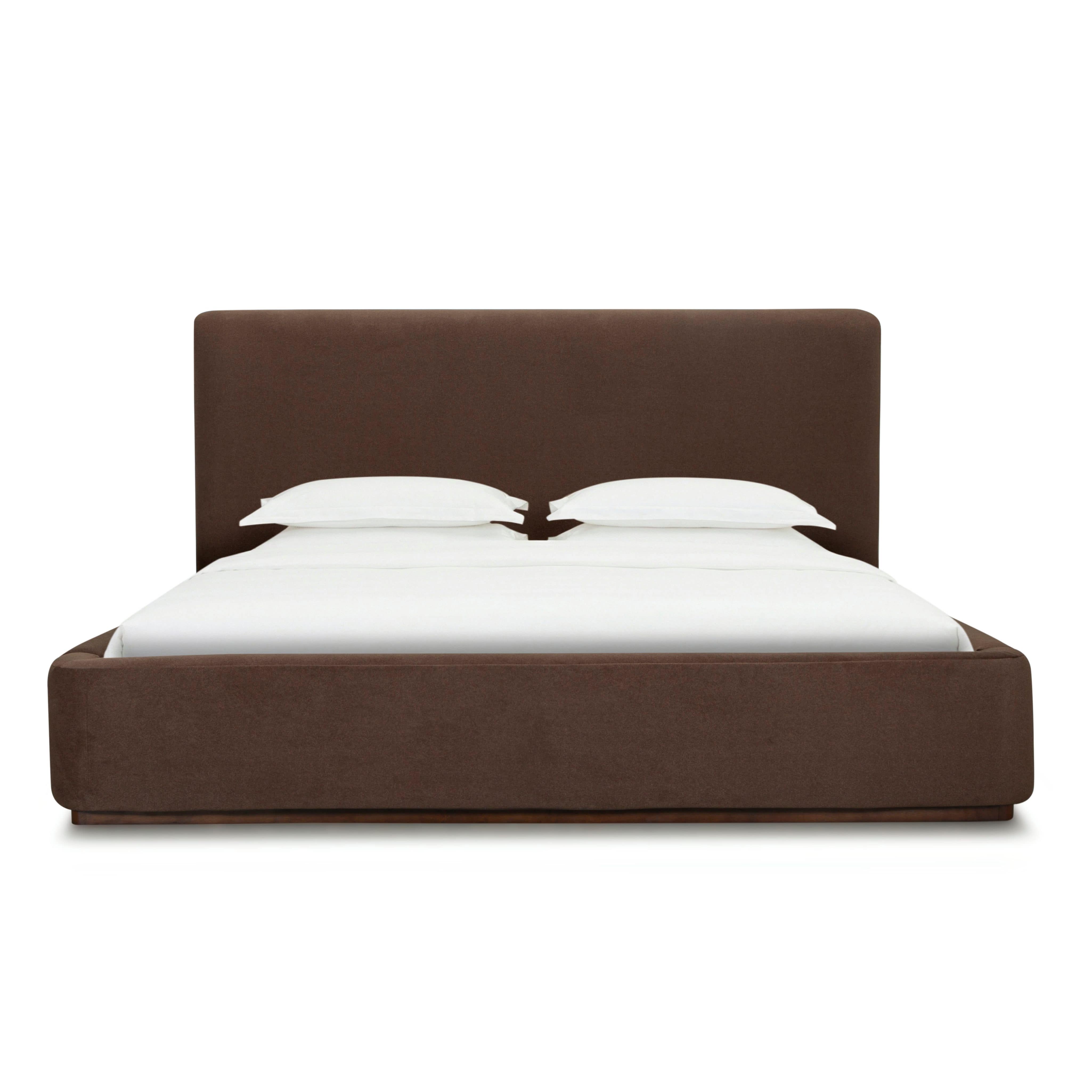 Francis Bed 13 - FURNITURE - bed Style In Form King Velvet Coffee