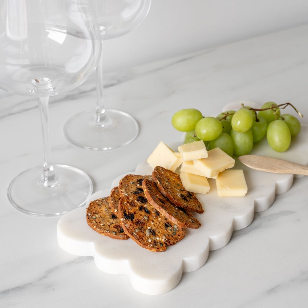 Marble Cheese Board with Scalloped Edge - Rug & Weave