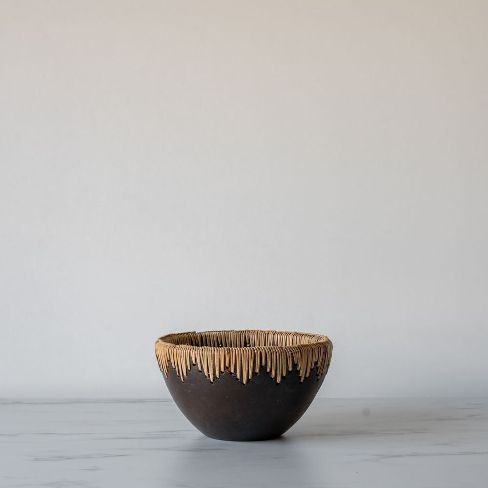 Rattan Stitched Terracotta Bowl - Rug & Weave