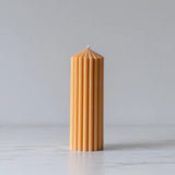 Amber Ribbed Pillar Candle - Rug & Weave