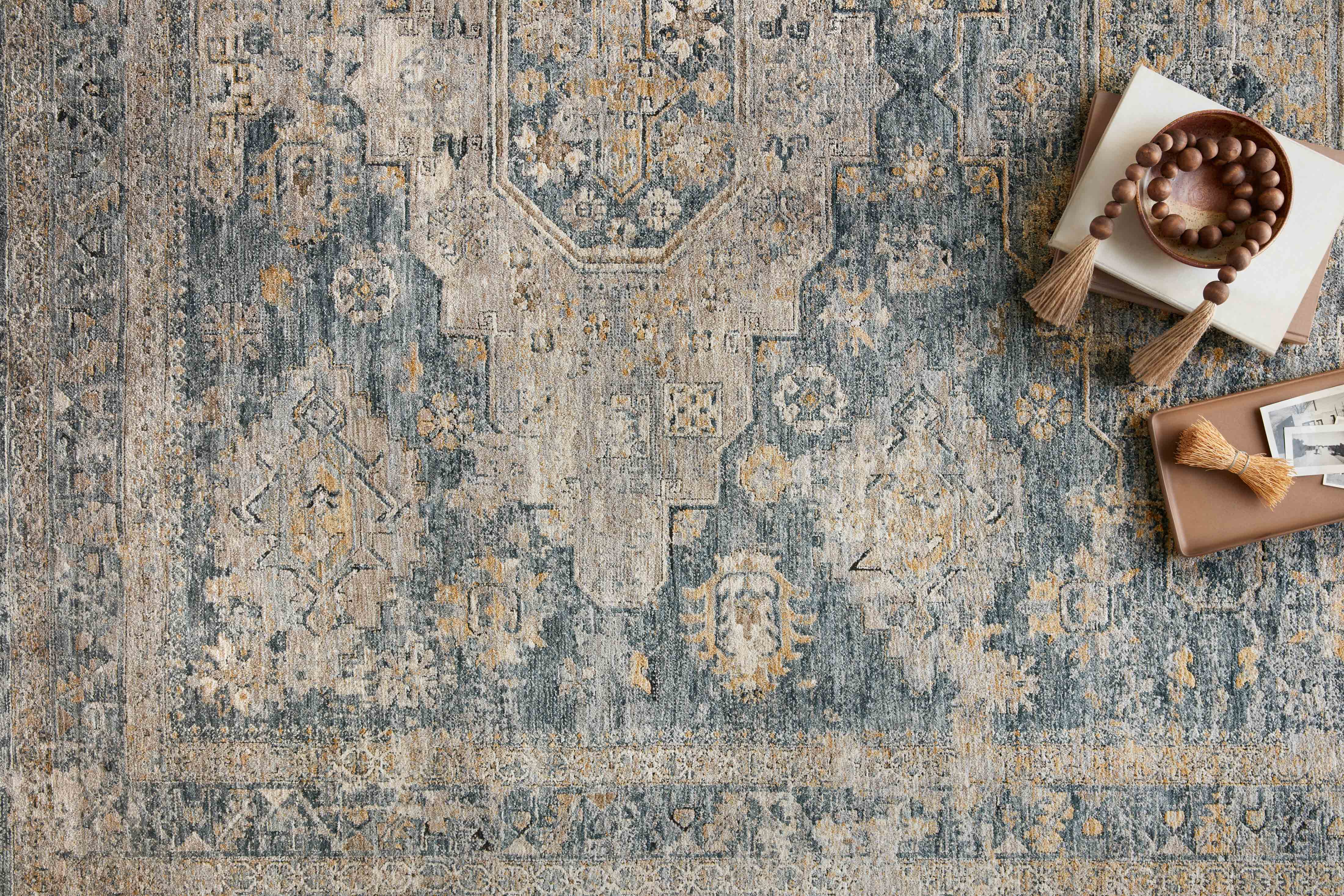Loloi Gaia Denim / Taupe Rug RUGS - synthetic Loloi