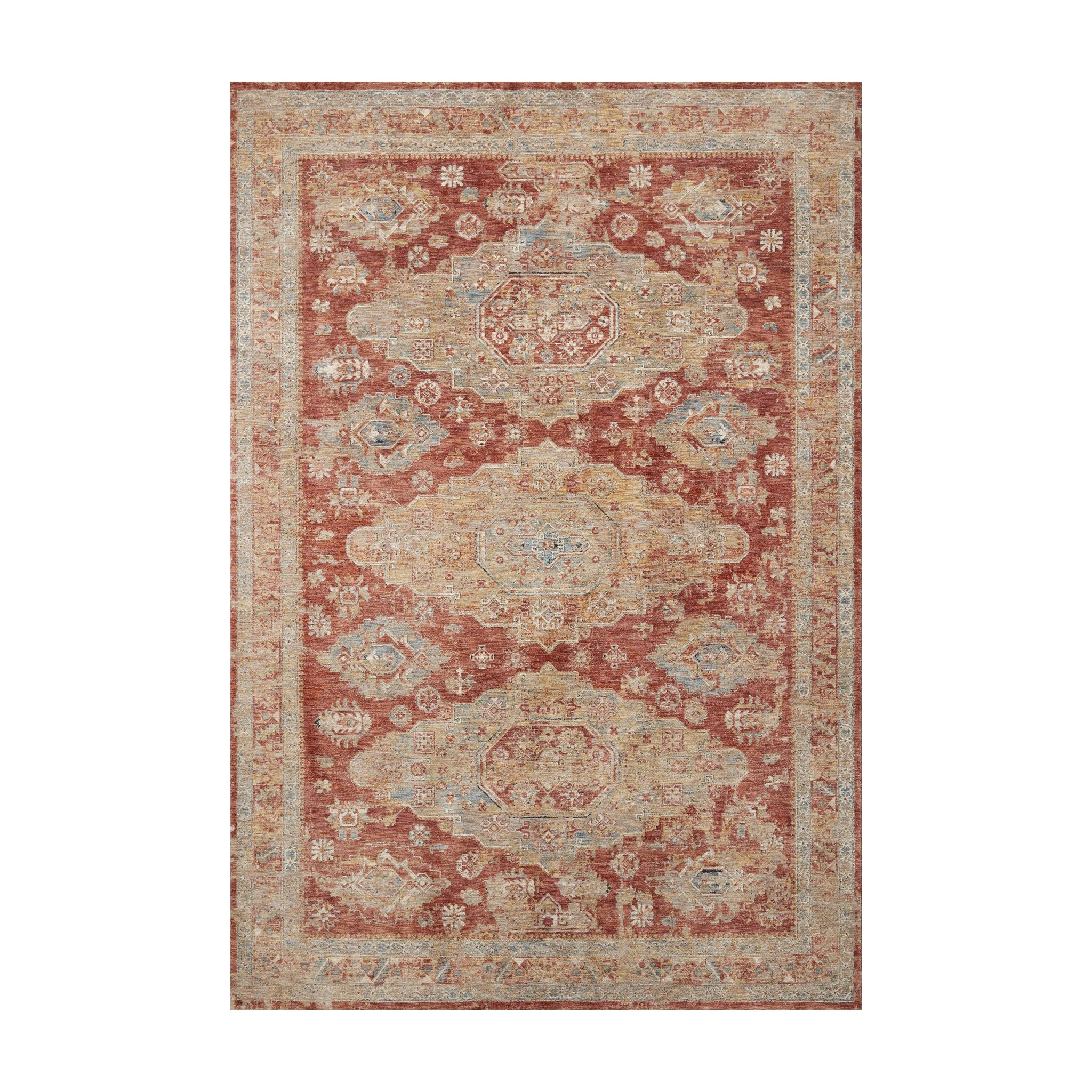 Loloi Gaia Gold / Brick Rug No.2 RUGS - synthetic Loloi 18" x 18"