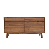 Giada 6 Drawer Dresser FURNITURE - dressers & chests LH IMPORTS Warm Pecan