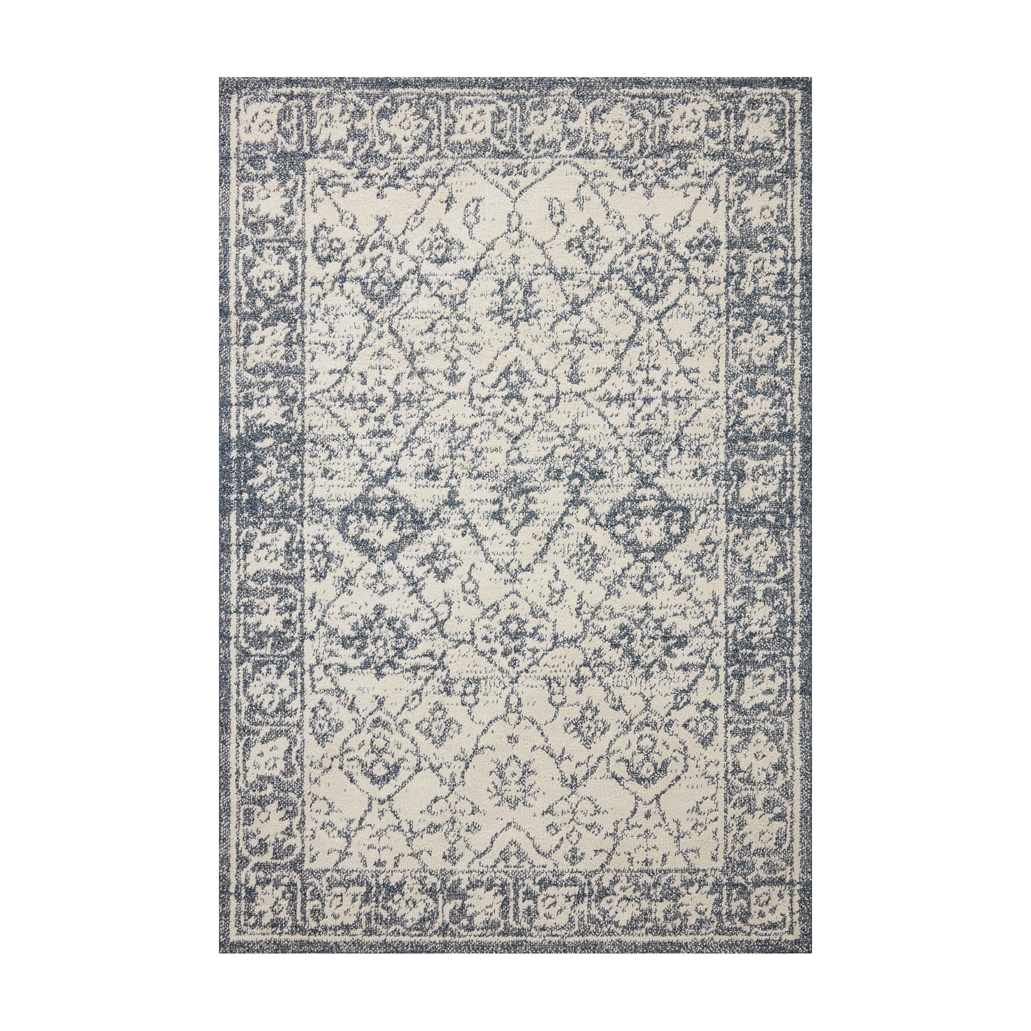 Joanna Gaines x Loloi Gigi Ivory / Blue Rug, 18" x 18"