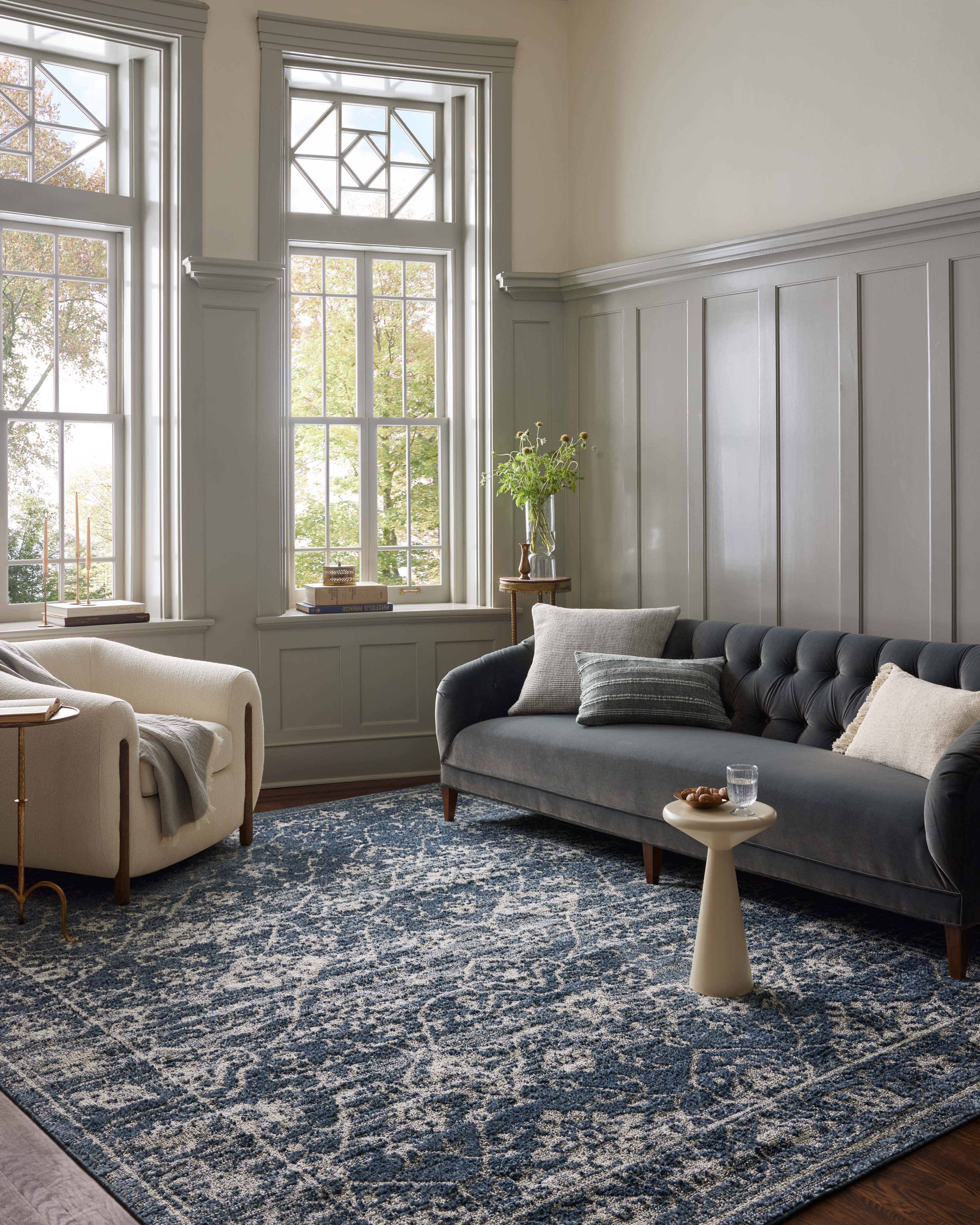 Joanna Gaines x Loloi Gigi Navy / Stone Rug RUGS - synthetic Loloi