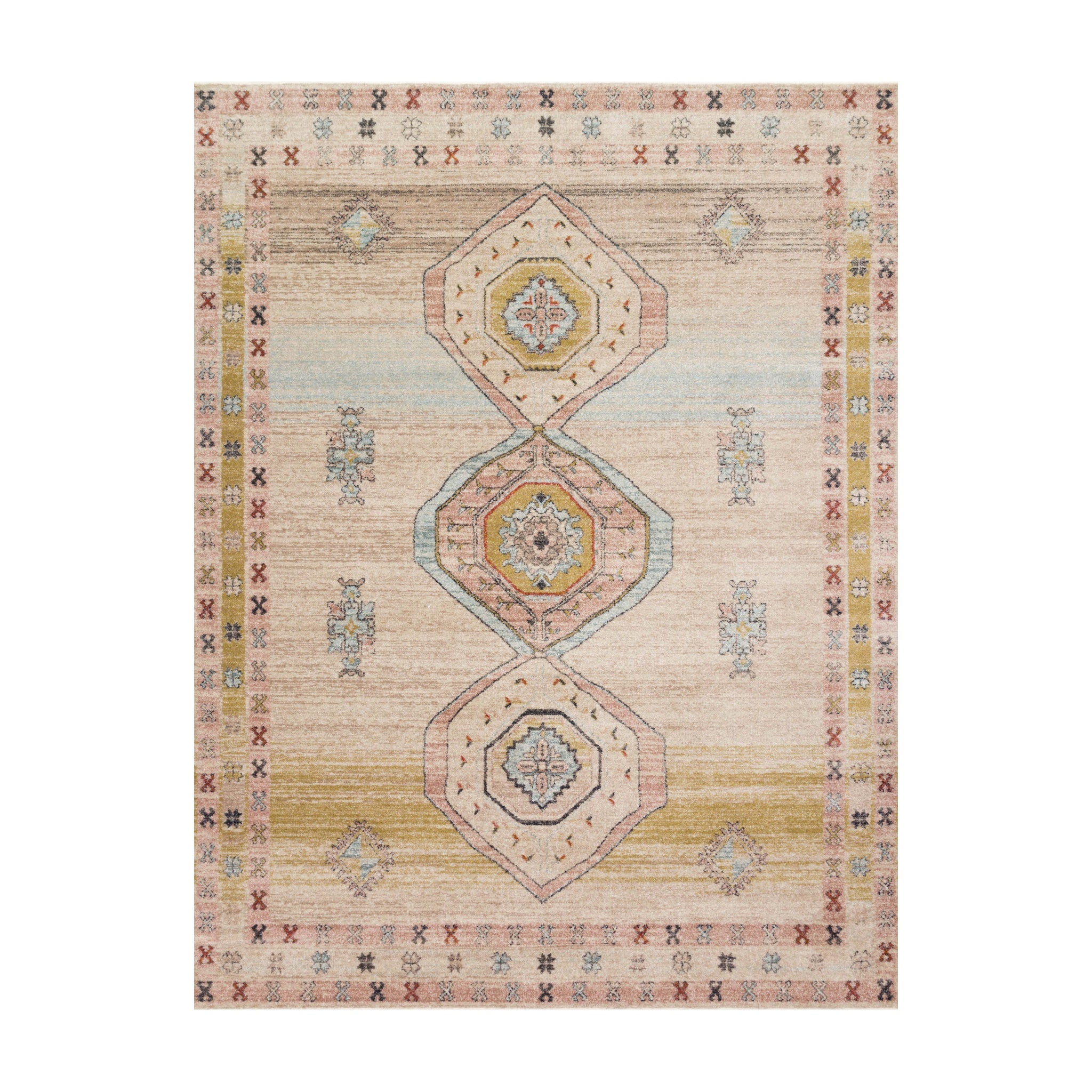 Magnolia Home By Joanna Gaines x Loloi Graham Antique Ivory / Multi Rug RUGS - synthetic Loloi 18" x 18"