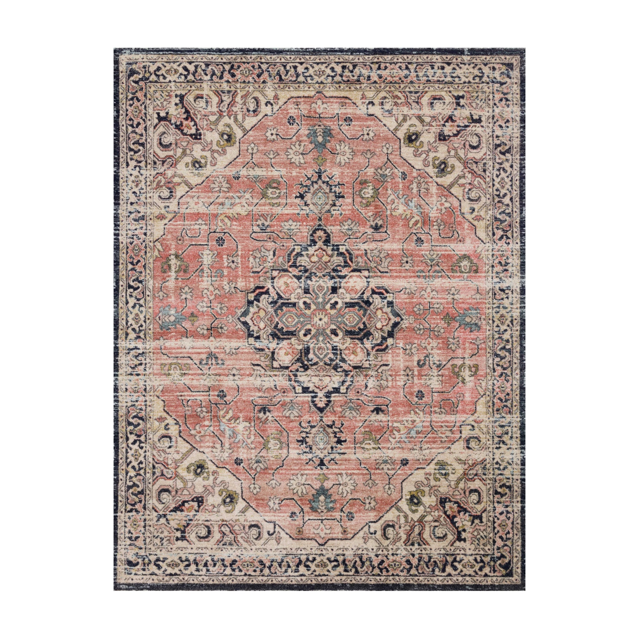 Magnolia Home By Joanna Gaines x Loloi Graham Coral / Navy Rug RUGS - synthetic Loloi 18" x 18"