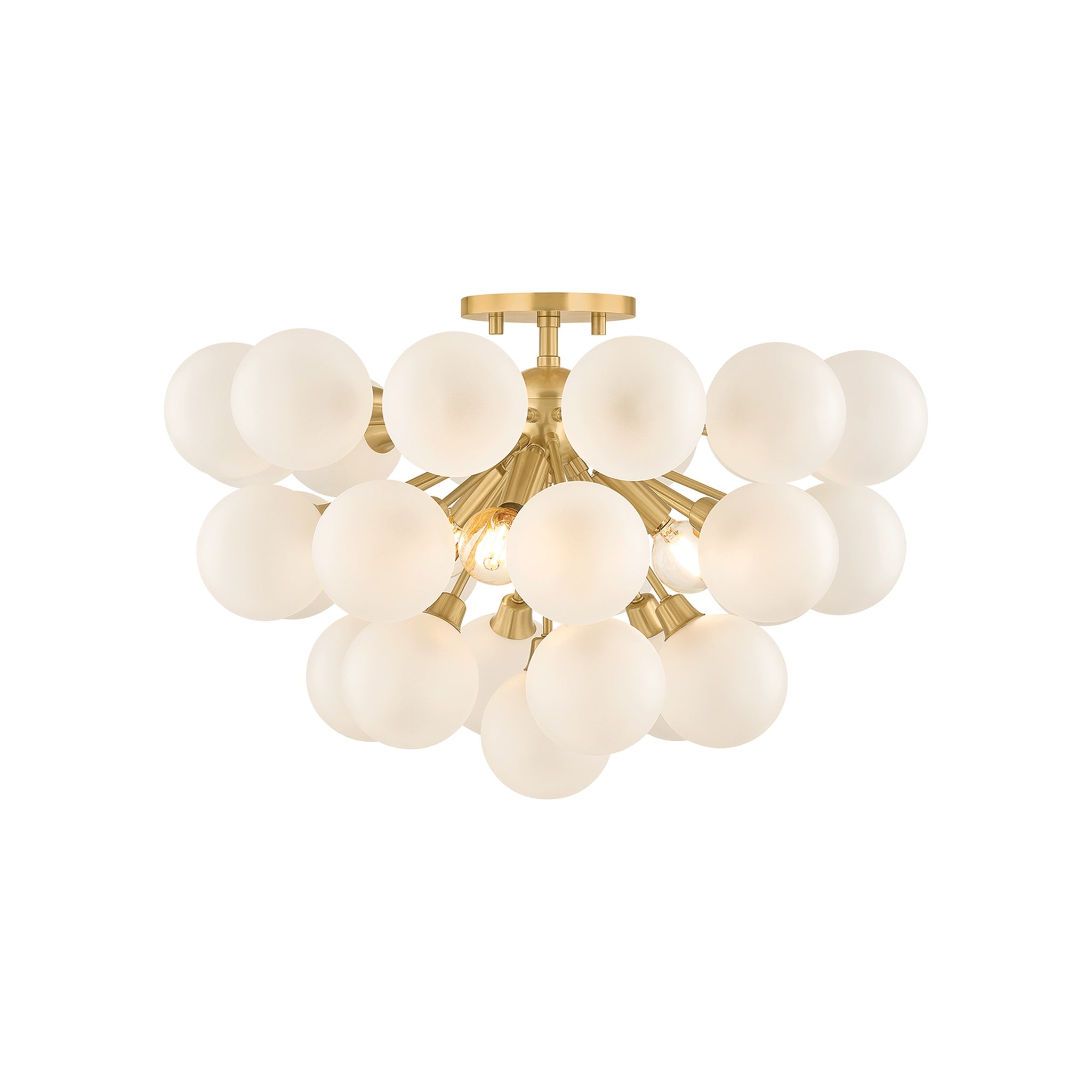 Antoneta Semi Flush, Aged Brass