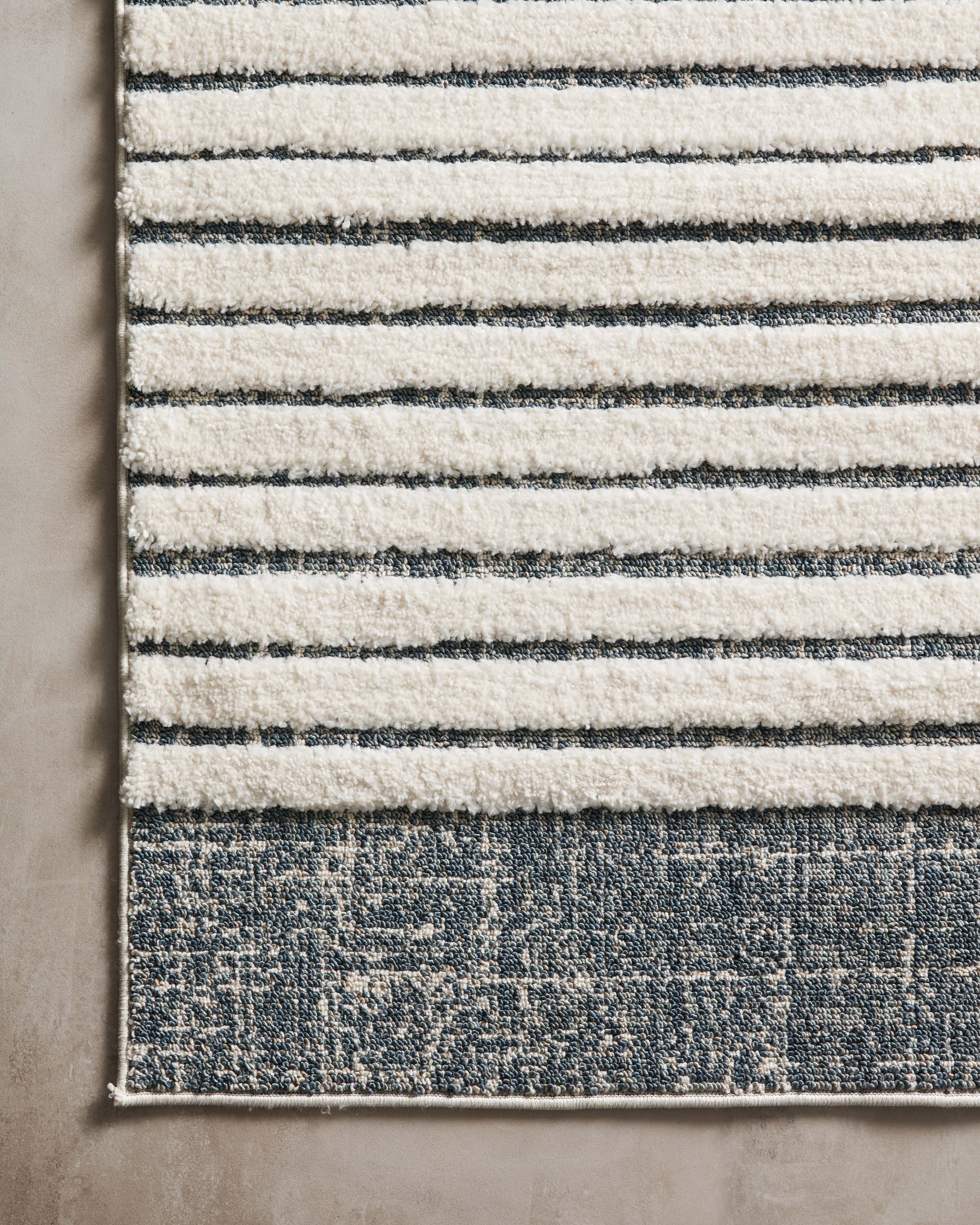 Loloi Hagen White / Ocean Rug RUGS - synthetic Loloi