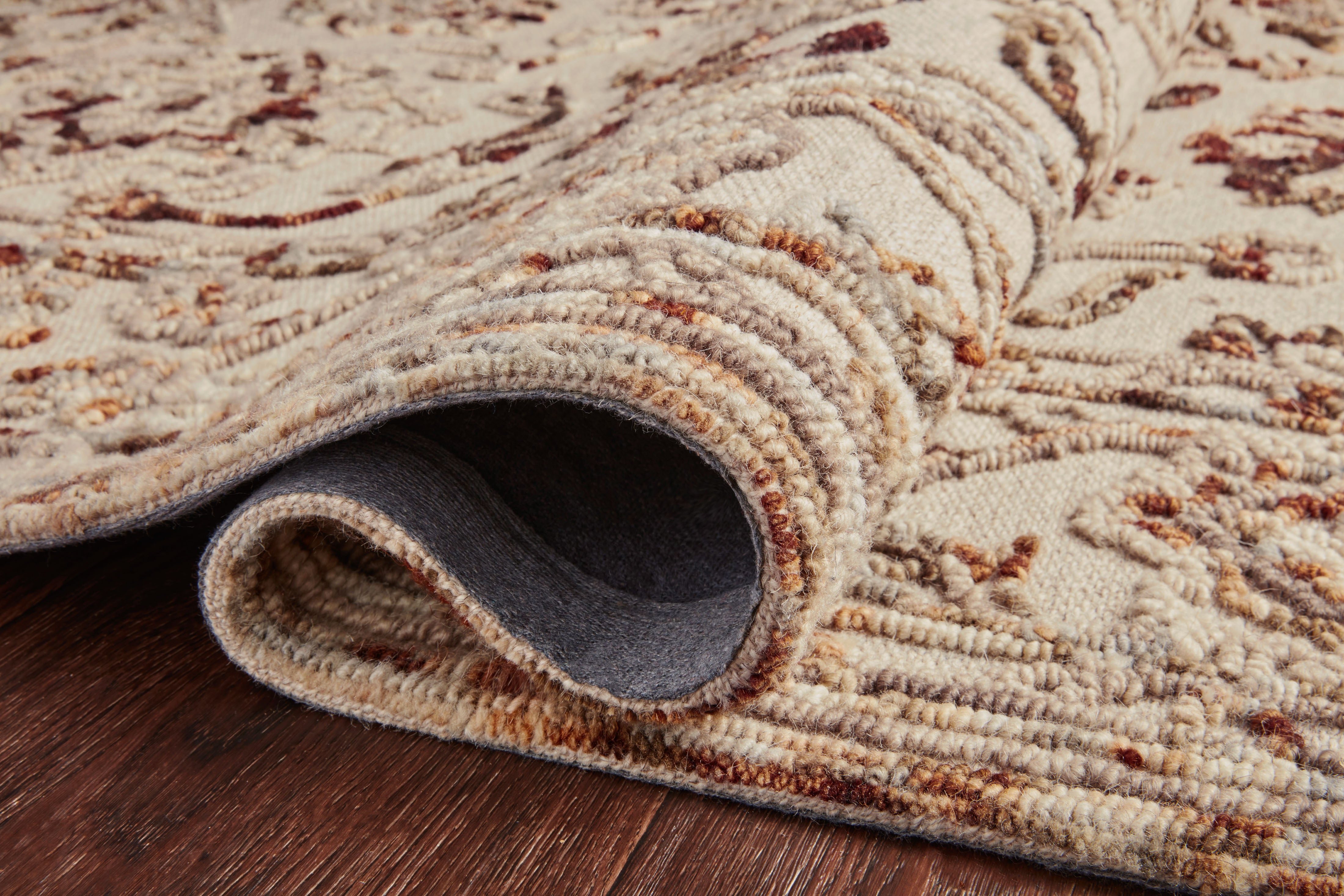 Loloi Halle Taupe / Rust Rug RUGS - wool Loloi