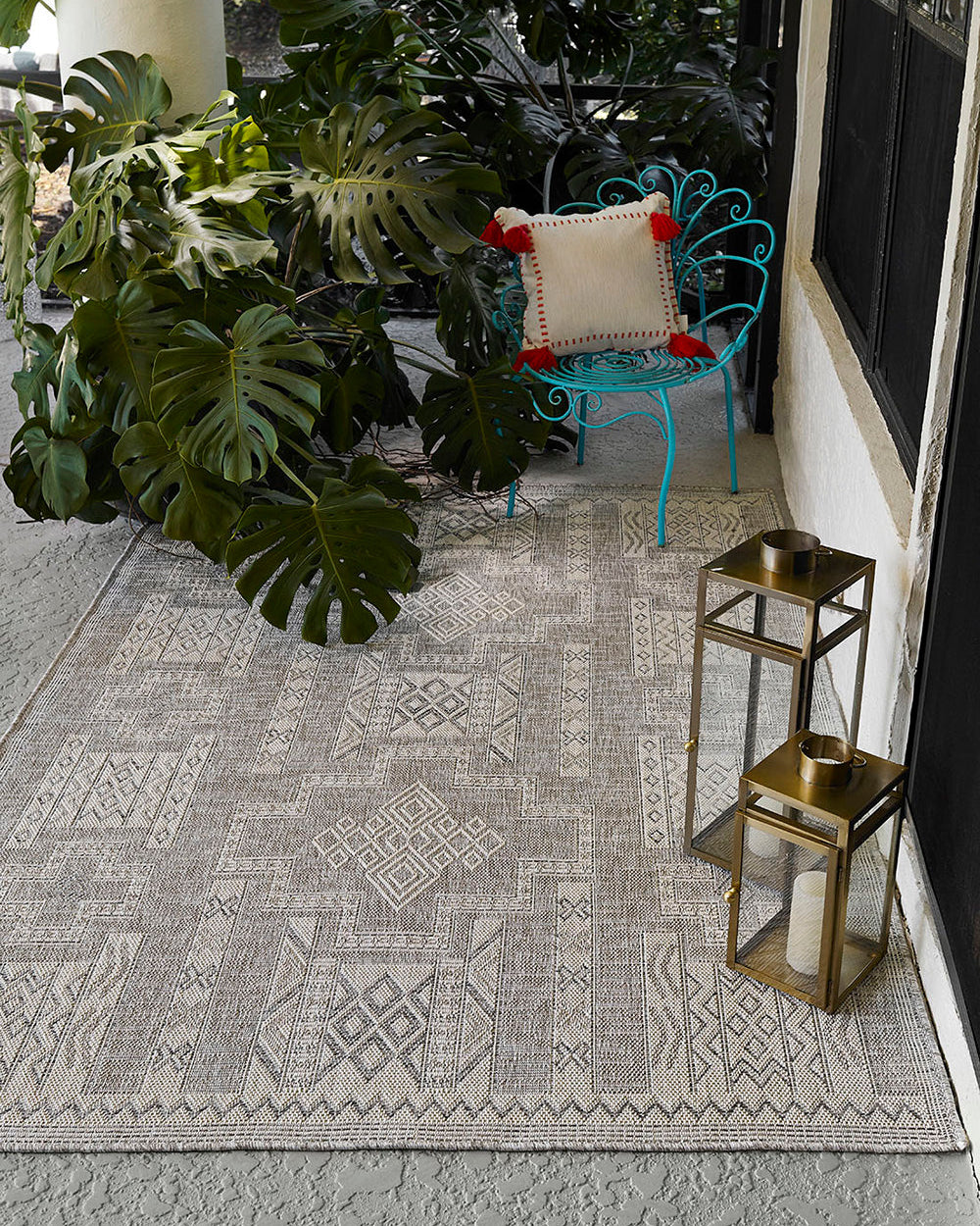 Harbor Grey Motif Outdoor Rug 5-Rugs - indoor/outdoor Momeni