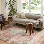 Loloi Heidi Terracotta / Aqua Rug 1-RUGS-patterned Loloi
