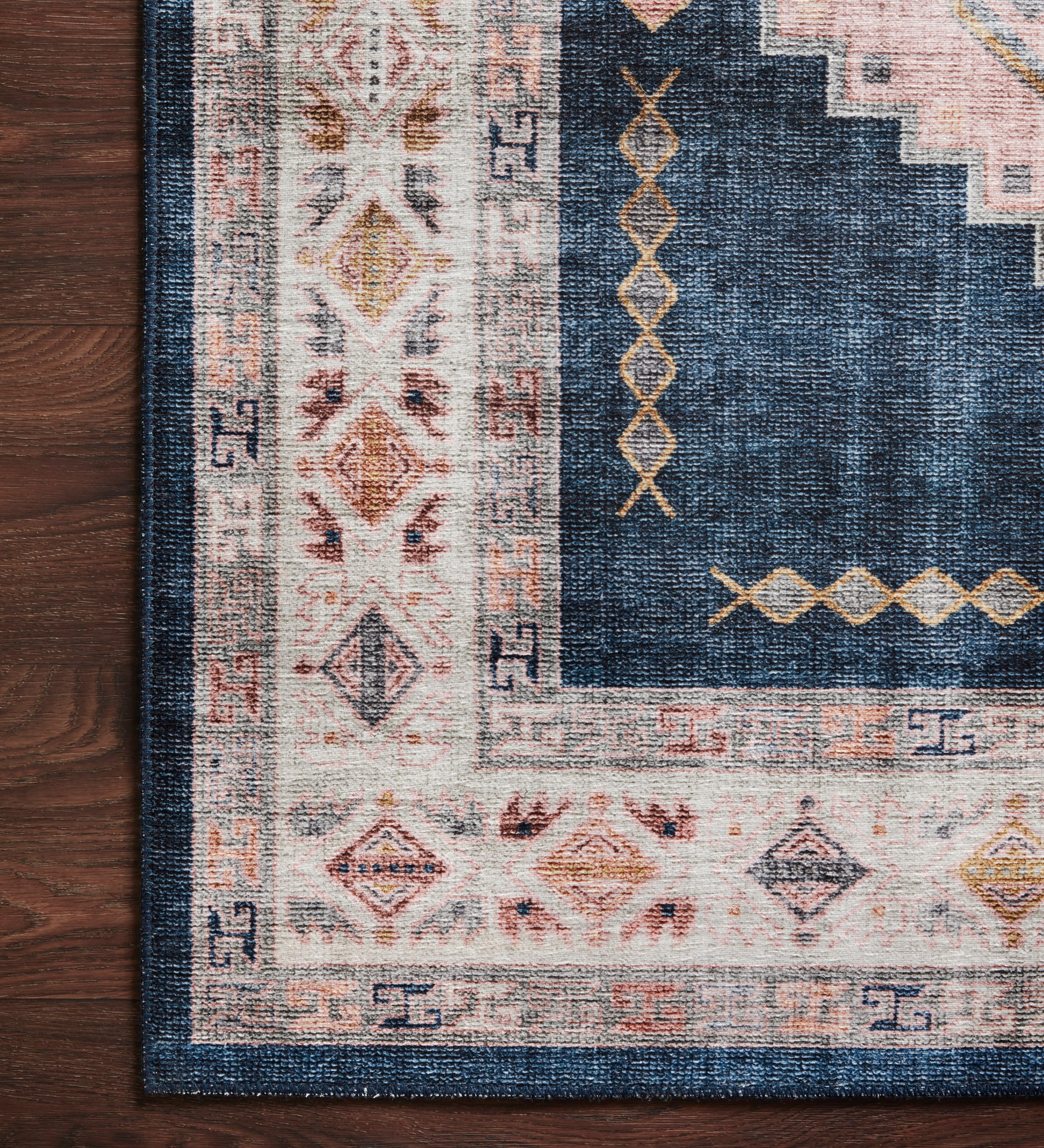 Loloi Heidi Denim / Blush Rug 1-RUGS-patterned Loloi