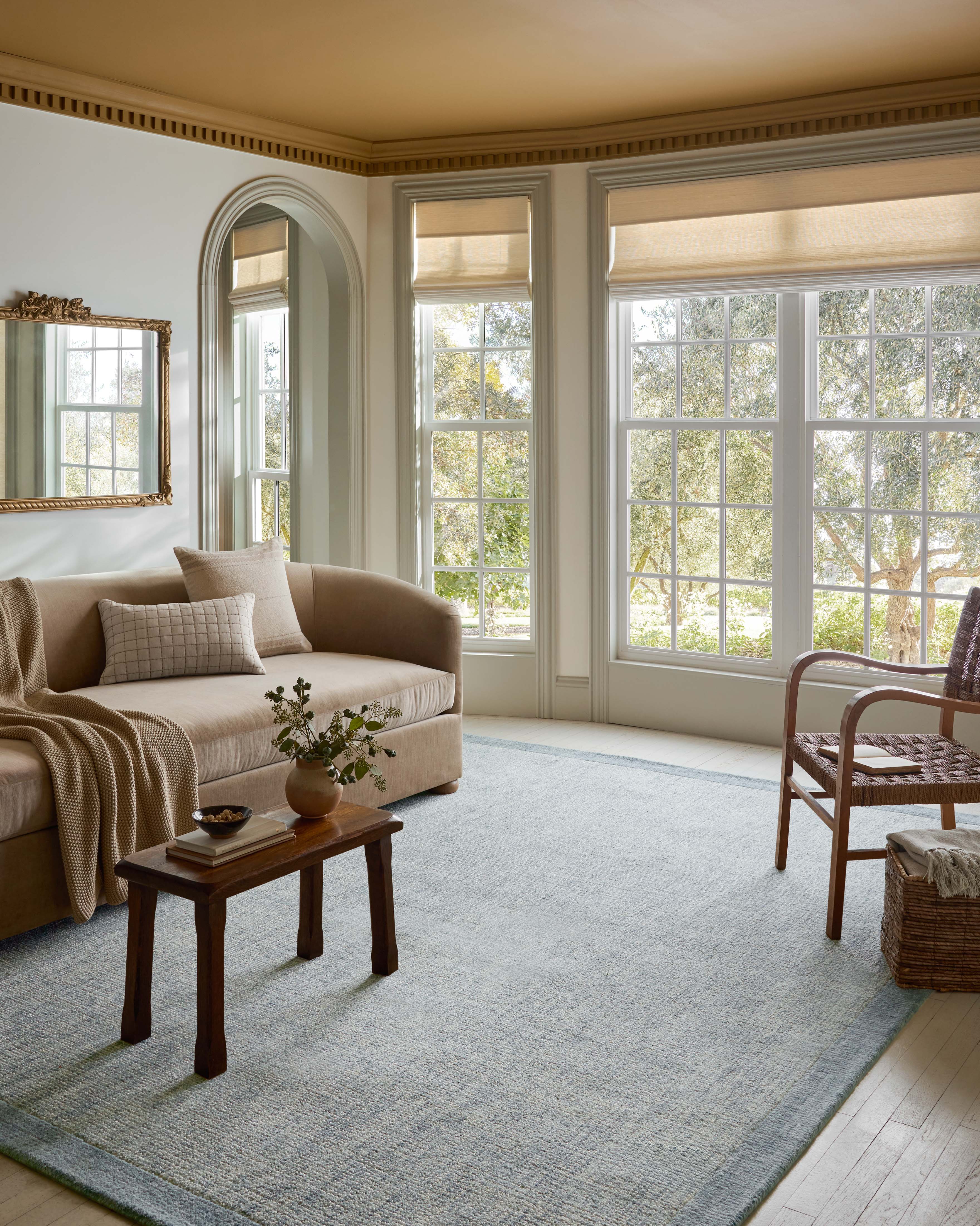 Magnolia Home by Joanna Gaines x Loloi Henley Ivory / Blue Rug RUGS - wool Loloi 18" x 18" sample