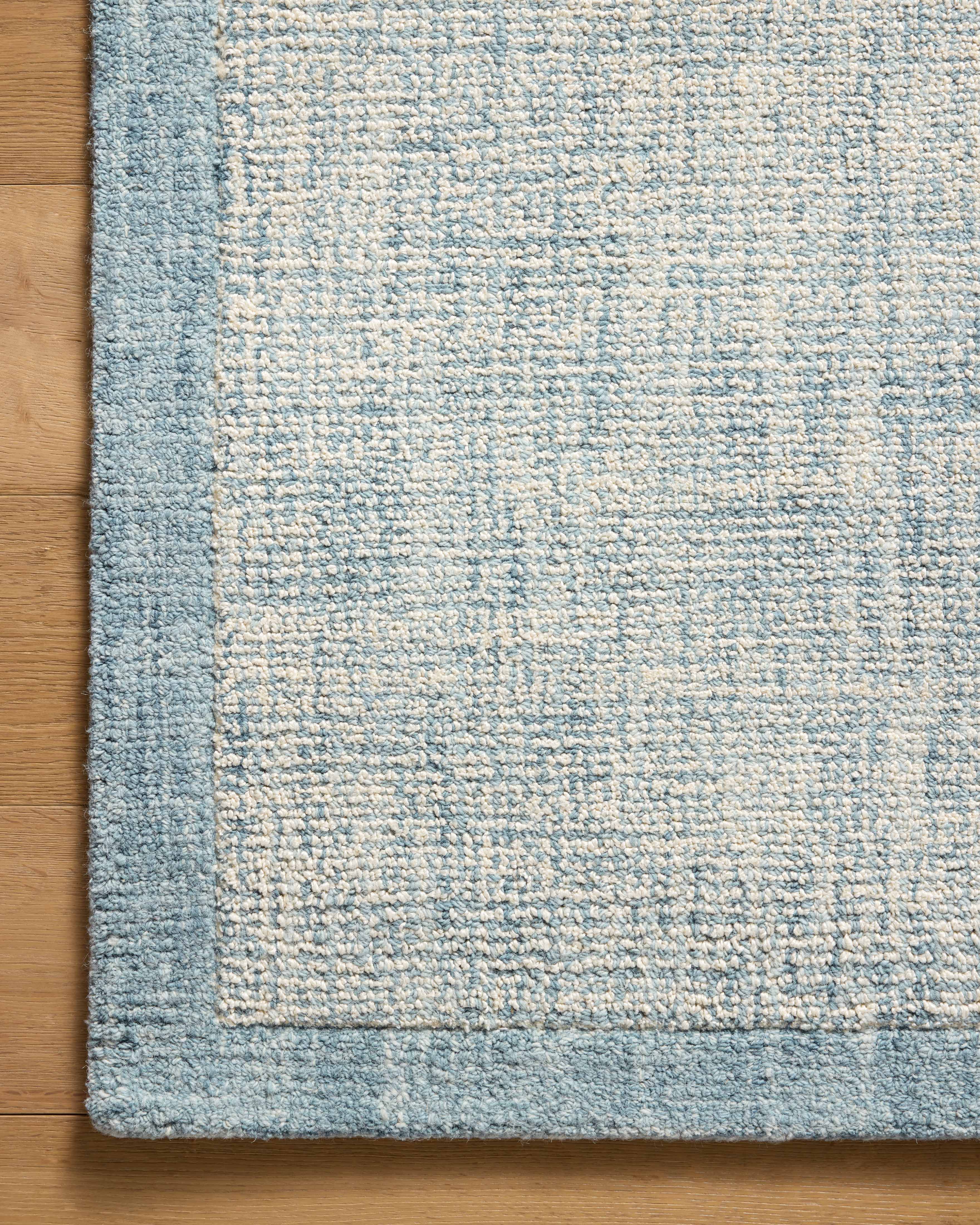 Magnolia Home by Joanna Gaines x Loloi Henley Ivory / Blue Rug RUGS - wool Loloi 18" x 18" sample